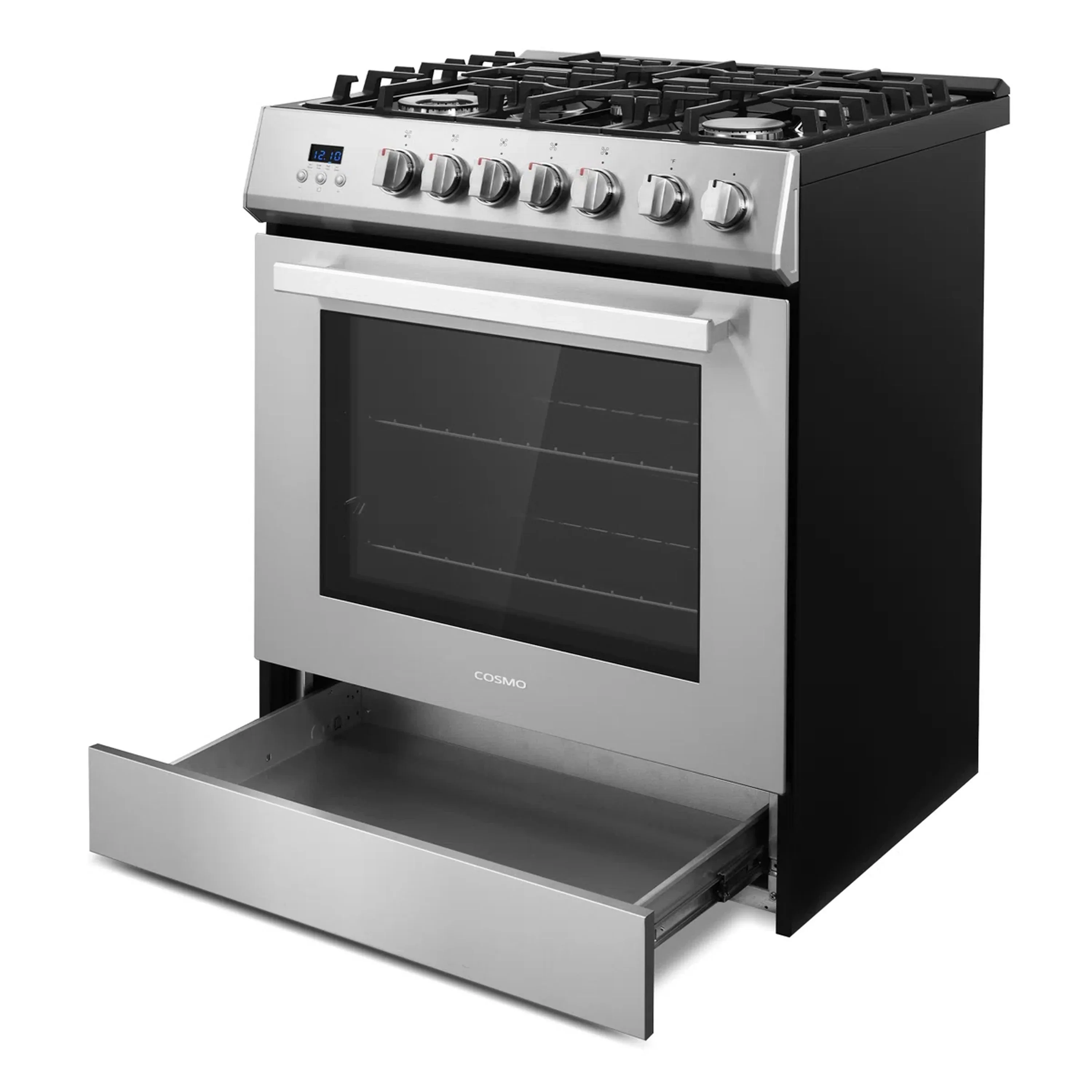 Cosmo 30-Inch 5.0 Cu. Ft. Single Oven Gas Range with 5 Burner Cooktop in Stainless Steel (COS-305AGC) - Image 5