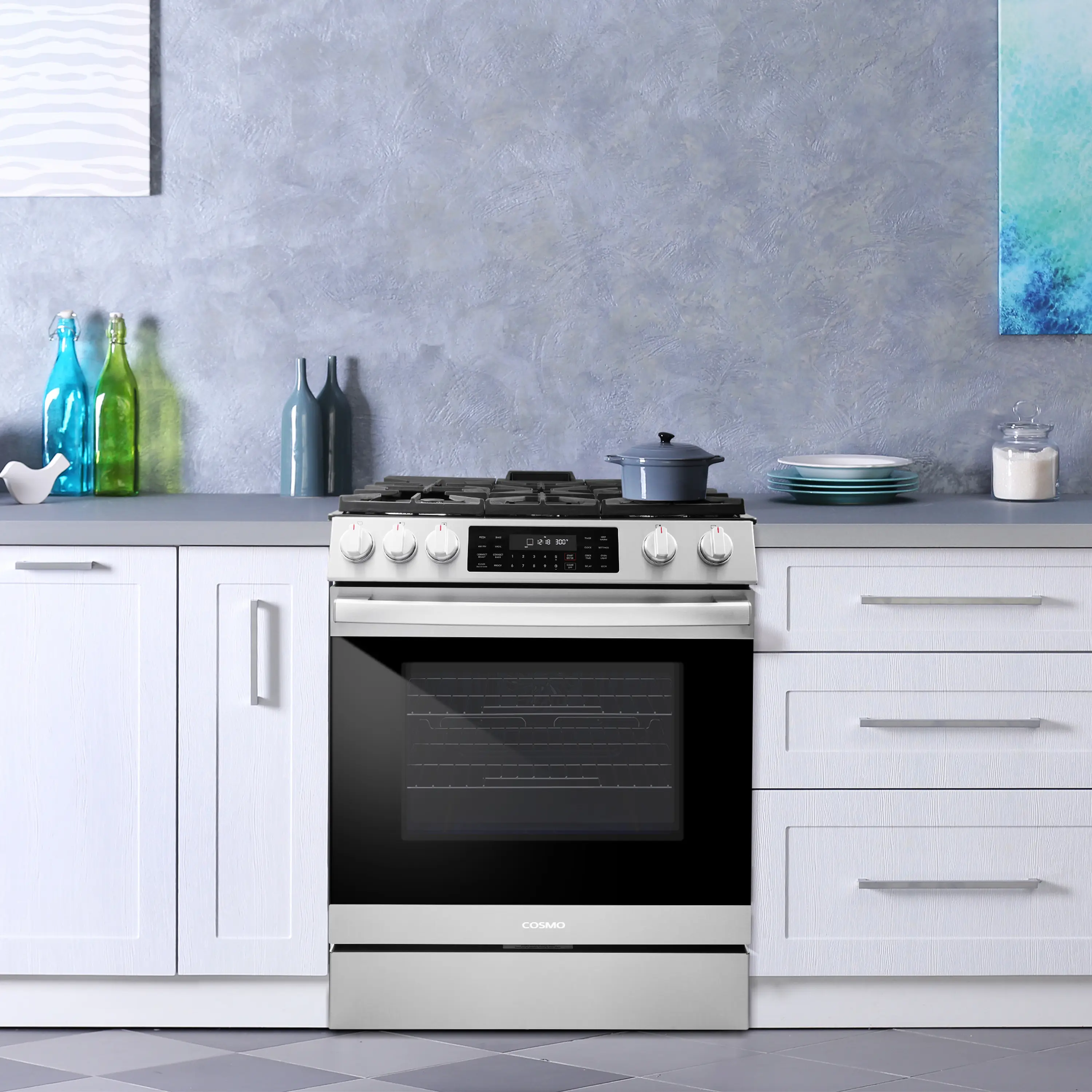 Cosmo 30-Inch Professional Style Gas Range with 5 Gas Burners and 6.1 Cu. Ft. Convection Oven in Stainless Steel (COS-GRC305KTD) - Image 2