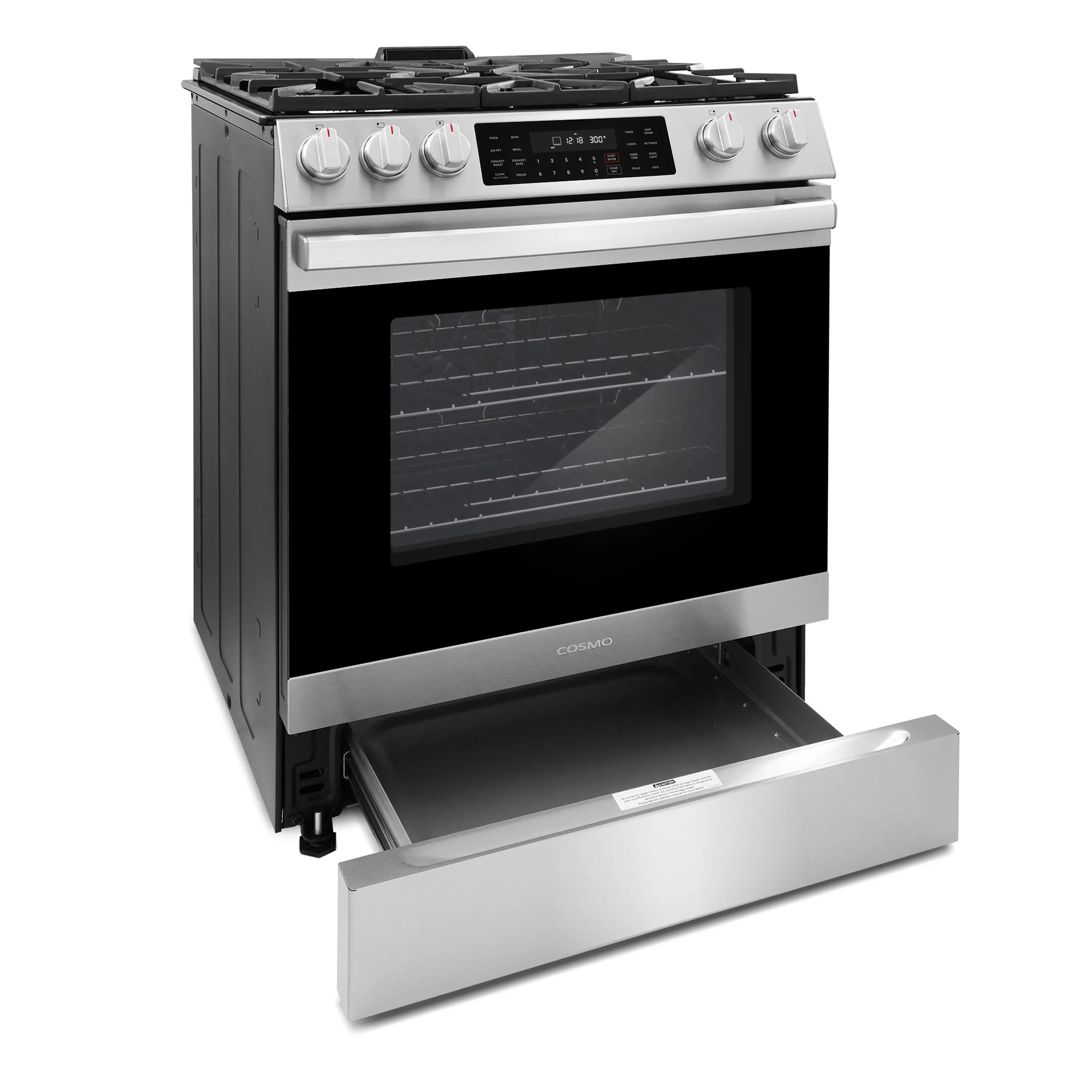 Cosmo 30-Inch Professional Style Gas Range with 5 Gas Burners and 6.1 Cu. Ft. Convection Oven in Stainless Steel (COS-GRC305KTD) - Image 5