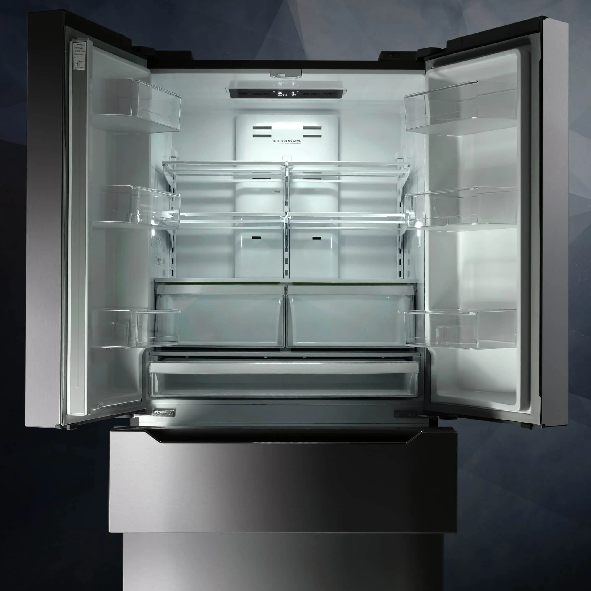 Cosmo 36-Inch 22.5 Cu.Ft Counter Depth French Door Refrigerator with Recessed Handle in Stainless Steel (COS-FDR225RHSS) - Image 8