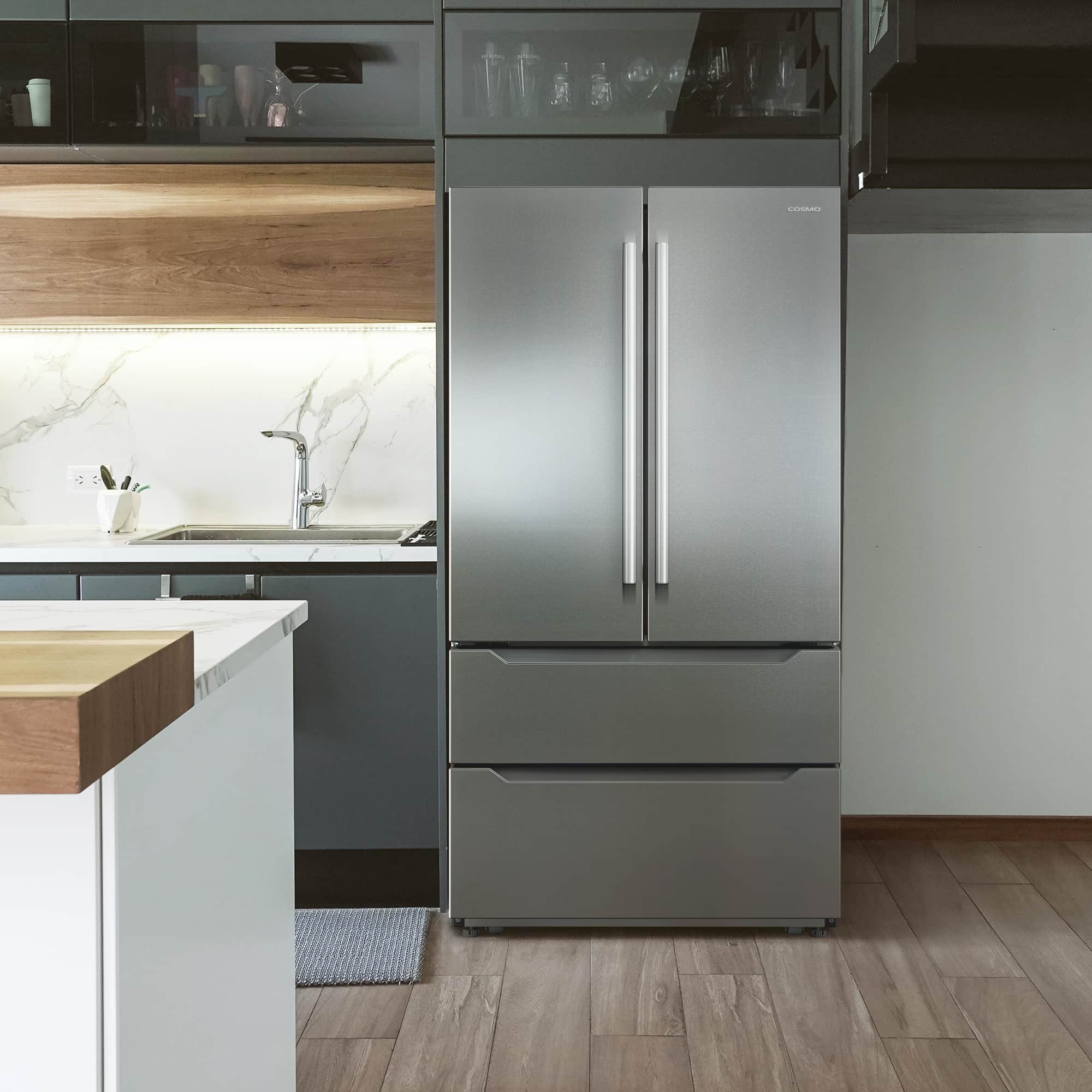 Cosmo 36-Inch 22.5 Cu. Ft. French Door Refrigerator with Pull Handle in Stainless Steel (COS-FDR225RHSS-G) - Image 2