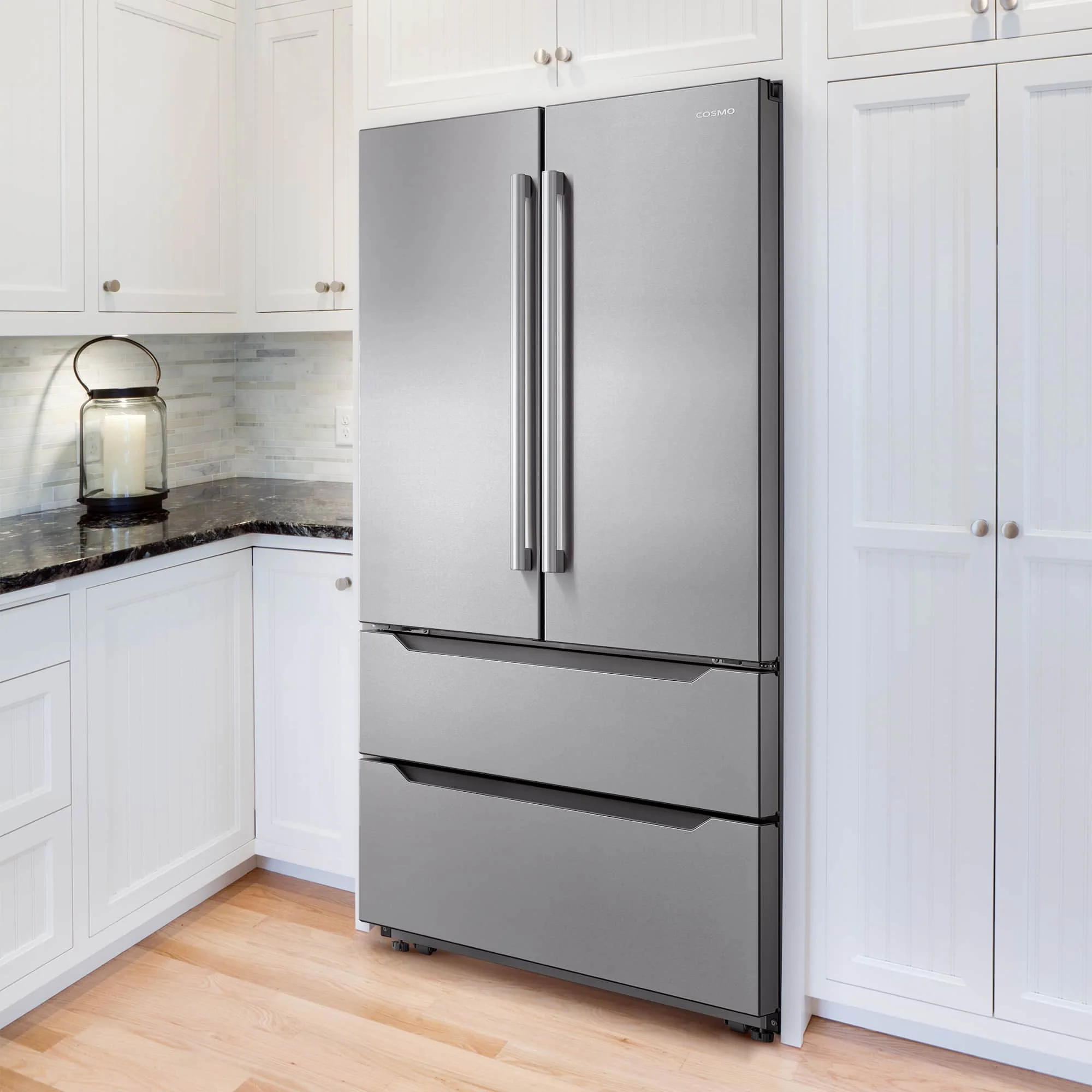 Cosmo 36-Inch 22.5 Cu. Ft. French Door Refrigerator with Pull Handle in Stainless Steel (COS-FDR225RHSS-G) - Image 4