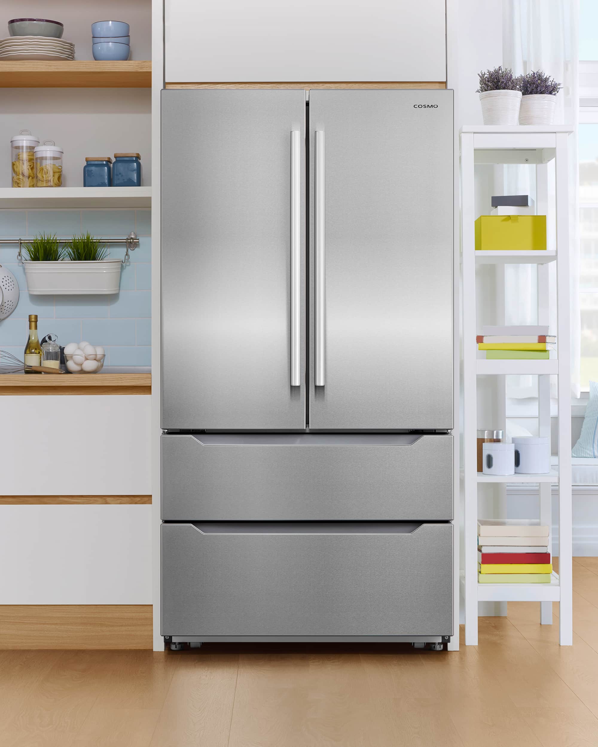 Cosmo 36-Inch 22.5 Cu. Ft. French Door Refrigerator with Pull Handle in Stainless Steel (COS-FDR225RHSS-G) - Image 5