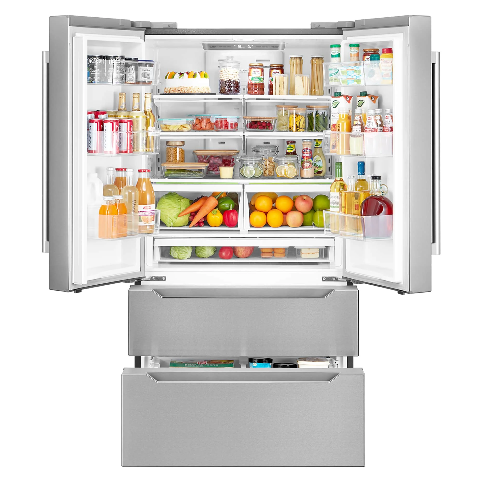 Cosmo 36-Inch 22.5 Cu. Ft. French Door Refrigerator with Pull Handle in Stainless Steel (COS-FDR225RHSS-G) - Image 6
