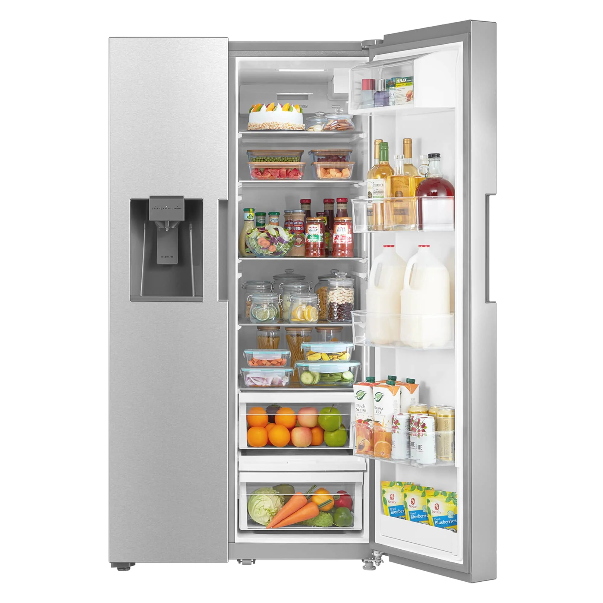 Cosmo 36-Inch 26.3 Cu. Ft. Side-by-Side Refrigerator with Water and Ice Dispenser in Stainless Steel (COS-SBSR263RHSS) - Image 4