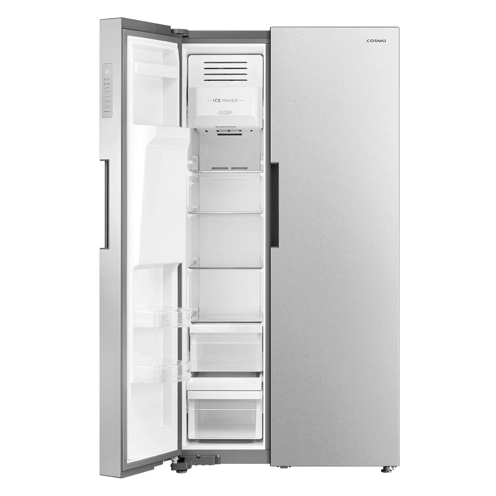 Cosmo 36-Inch 26.3 Cu. Ft. Side-by-Side Refrigerator with Water and Ice Dispenser in Stainless Steel (COS-SBSR263RHSS) - Image 8