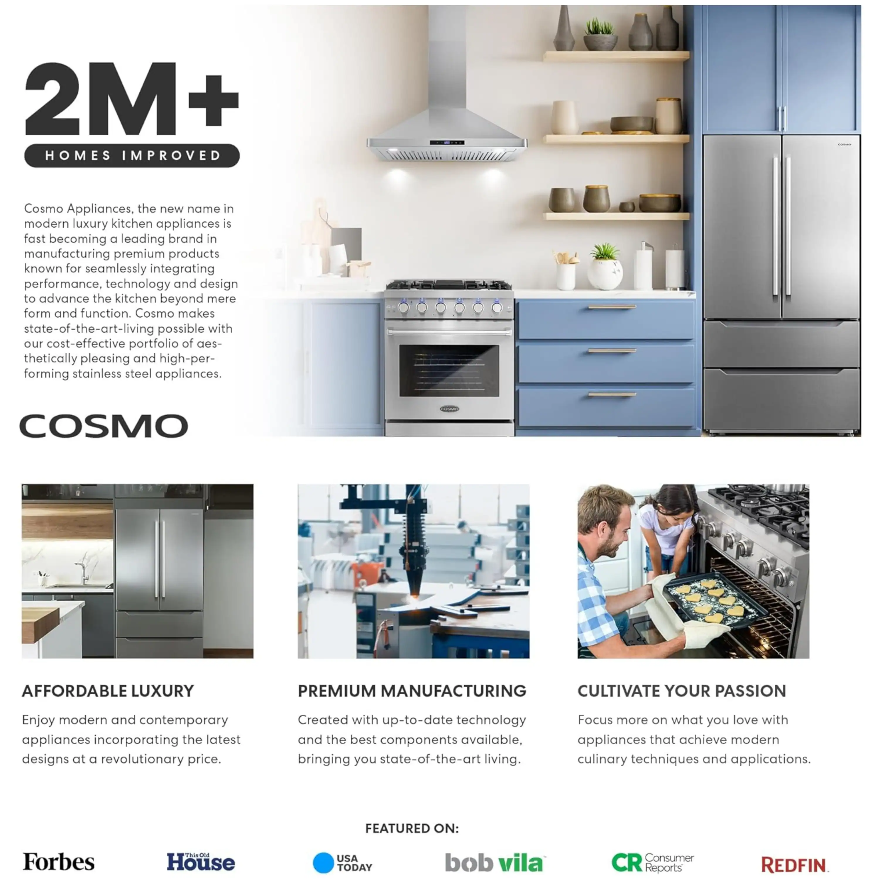 Cosmo 36-Inch 27.4 Cu. Ft. French Door Refrigerator in Matte Black (COS-RFFV283RBK) - Image 9