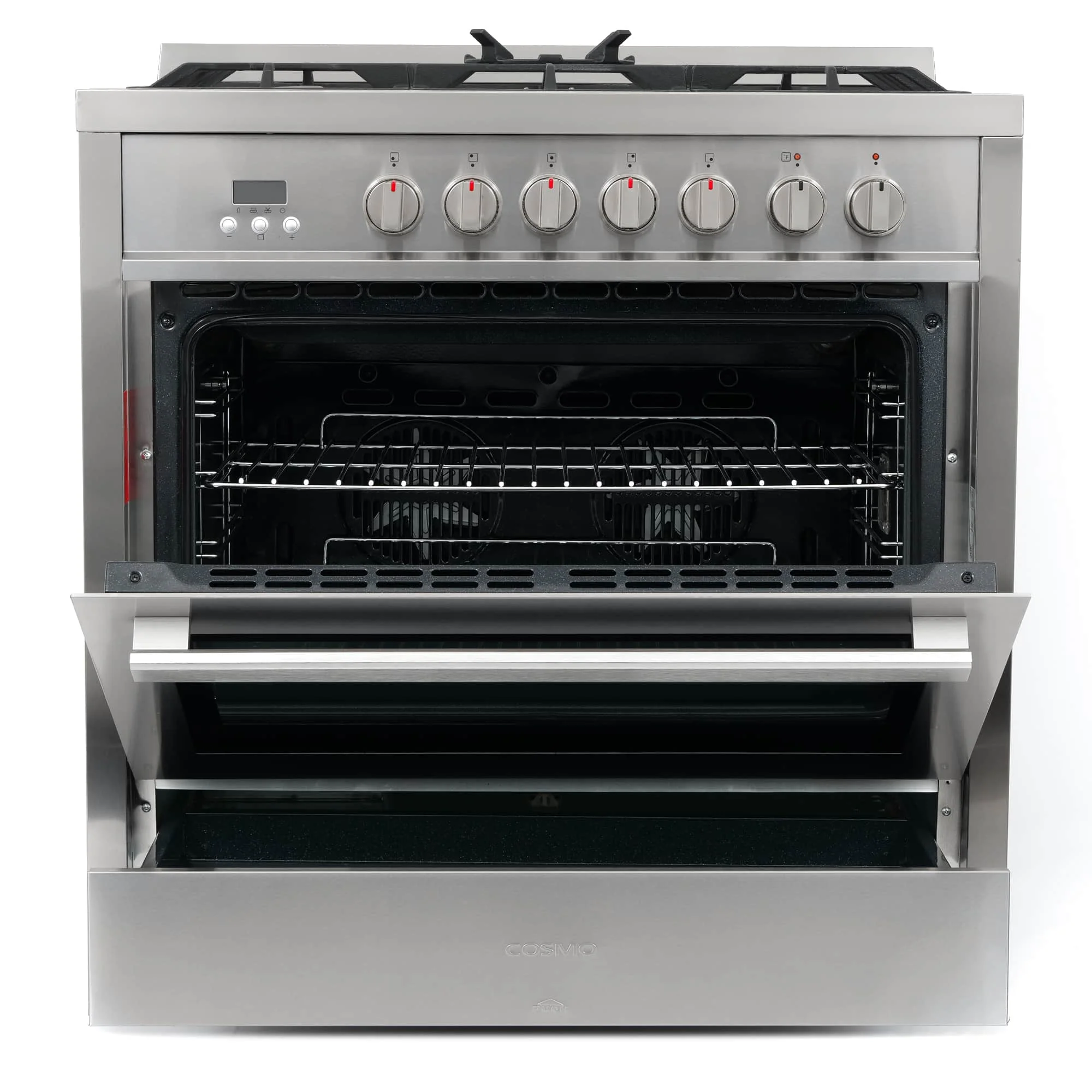 Cosmo 36-Inch 3.8 Cu. Ft. Single Oven Dual Fuel Range in Stainless Steel (COS-F965NF) - Image 6
