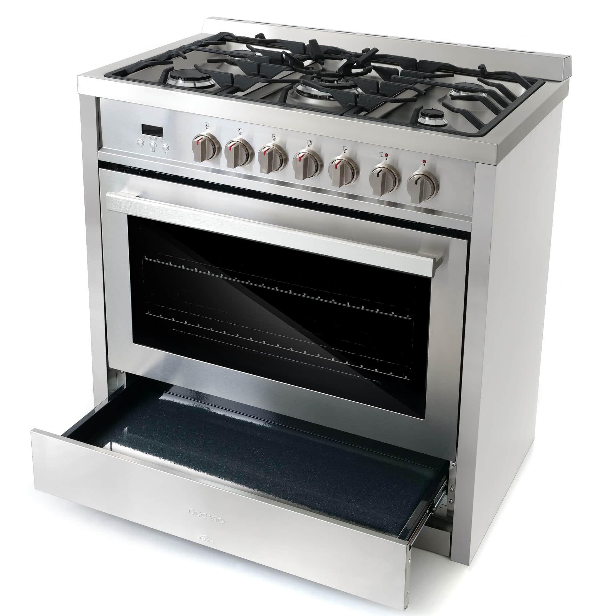 Cosmo 36-Inch 3.8 Cu. Ft. Single Oven Dual Fuel Range in Stainless Steel (COS-F965NF) - Image 7