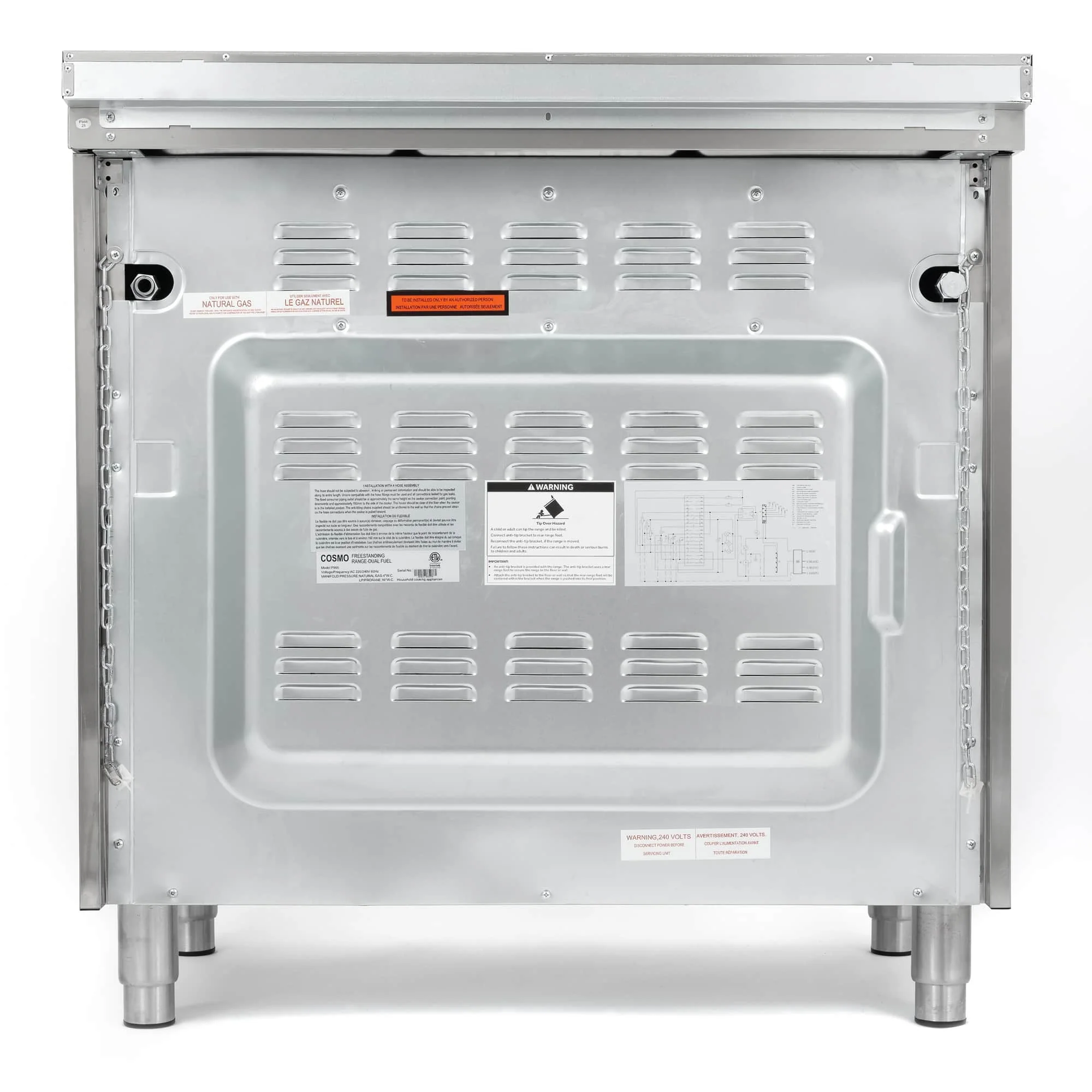Cosmo 36-Inch 3.8 Cu. Ft. Single Oven Dual Fuel Range in Stainless Steel (F965) - Image 11