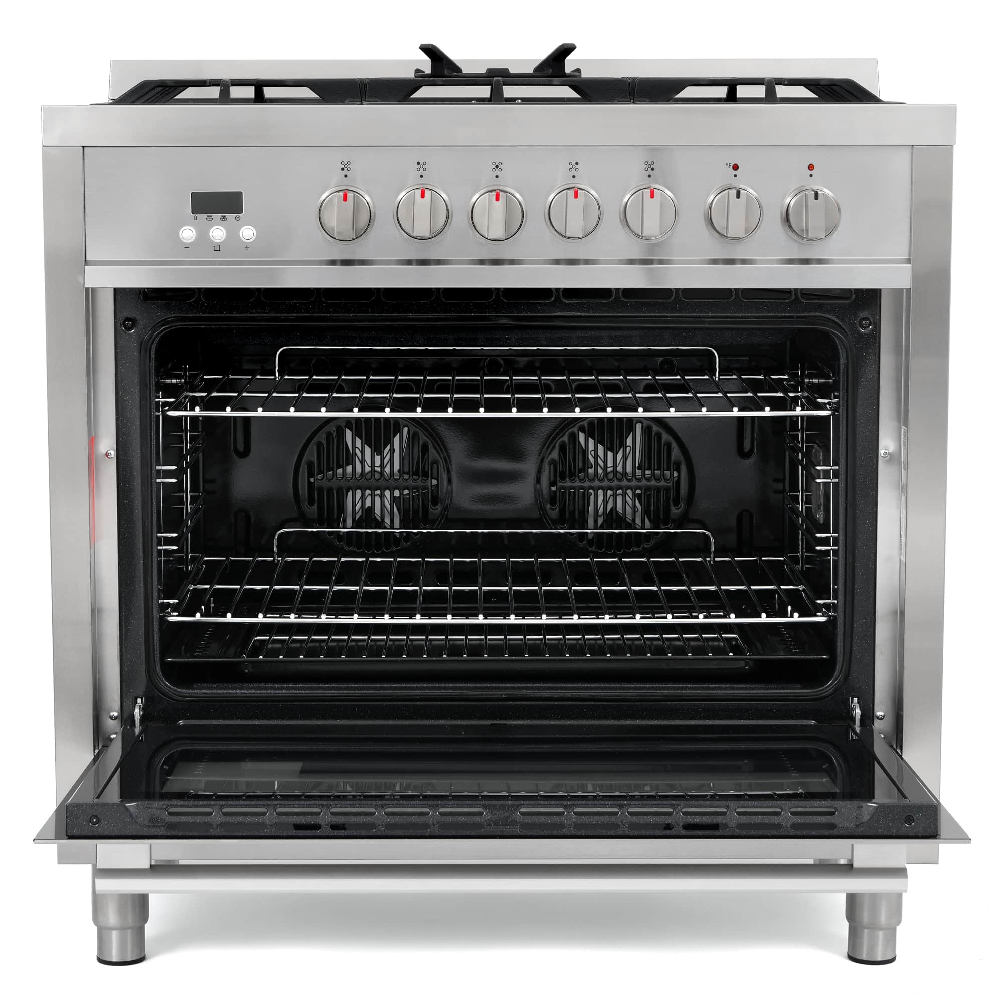 Cosmo 36-Inch 3.8 Cu. Ft. Single Oven Dual Fuel Range in Stainless Steel (F965) - Image 4