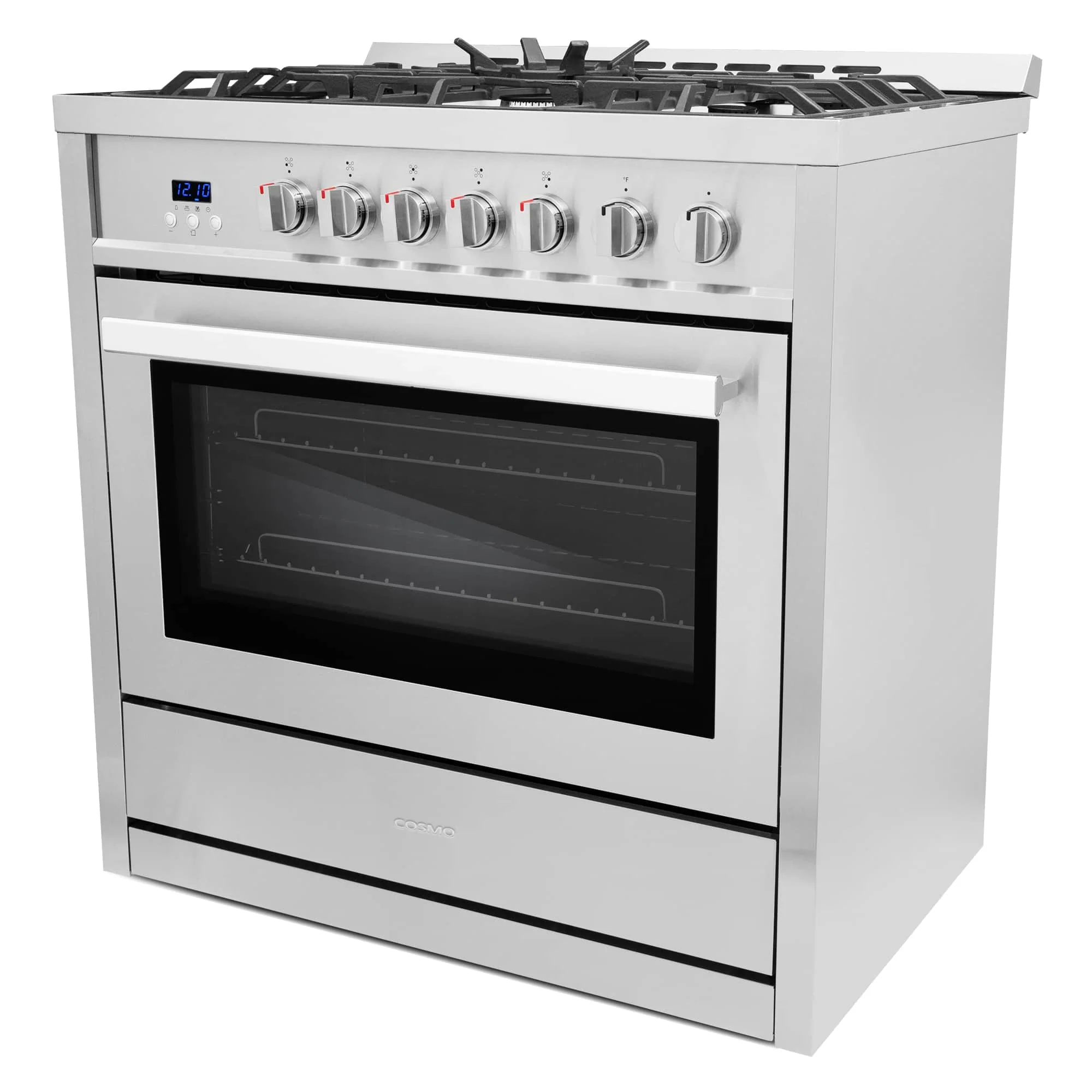 Cosmo 36-Inch 3.8 Cu. Ft. Single Oven Gas Range with 5 Burner Cooktop in Stainless Steel (COS-965AGC) - Image 3