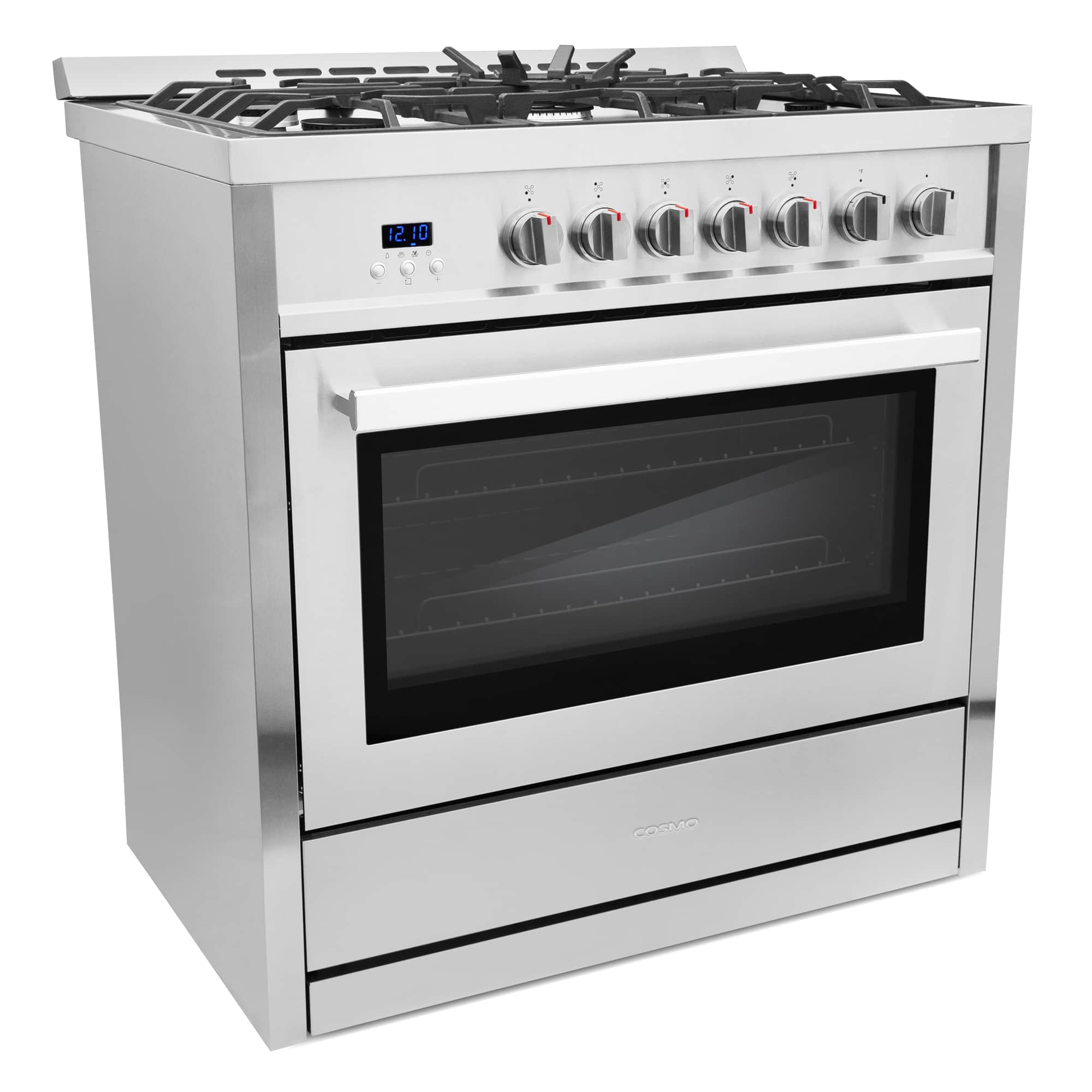 Cosmo 36-Inch 3.8 Cu. Ft. Single Oven Gas Range with 5 Burner Cooktop in Stainless Steel (COS-965AGC) - Image 4
