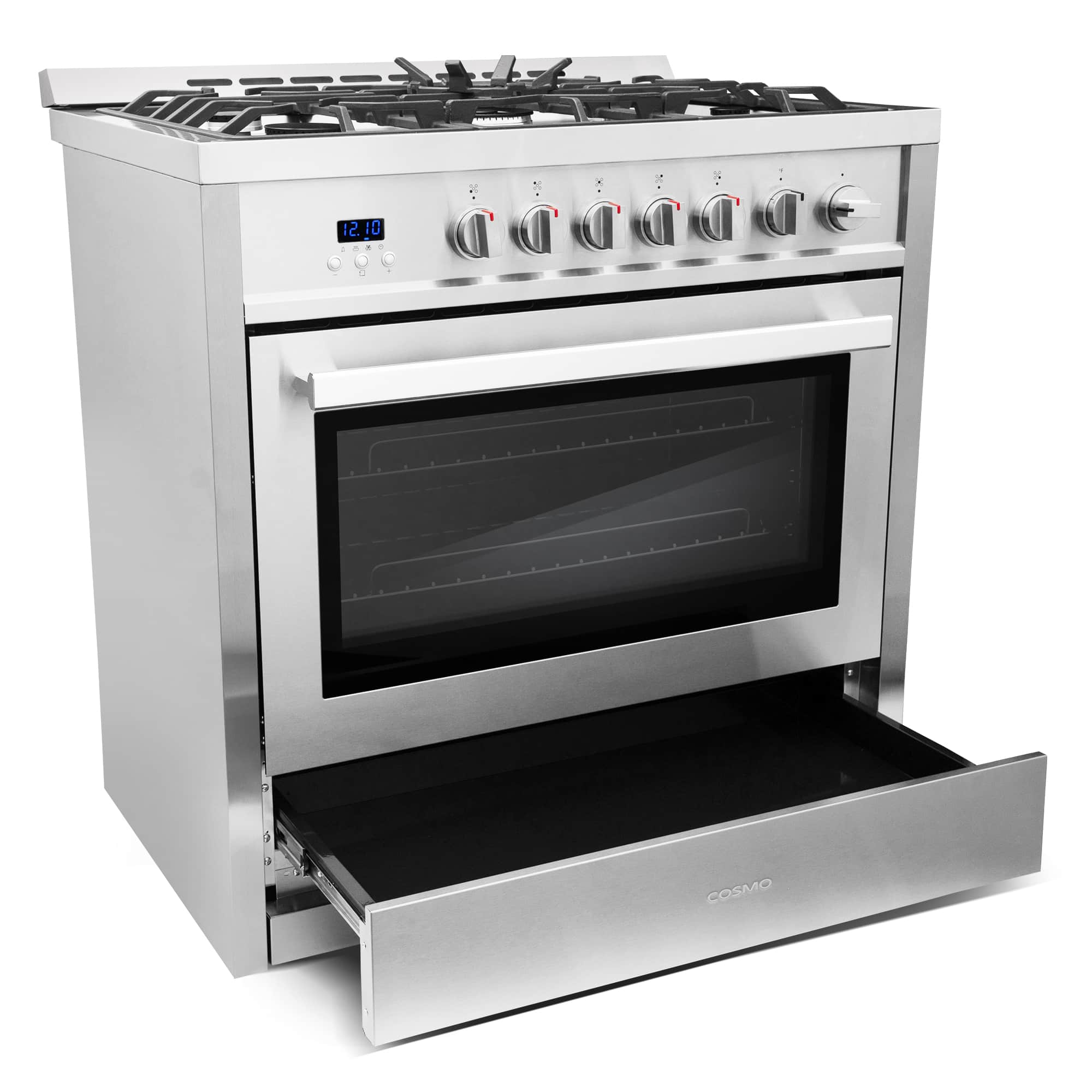 Cosmo 36-Inch 3.8 Cu. Ft. Single Oven Gas Range with 5 Burner Cooktop in Stainless Steel (COS-965AGC) - Image 5