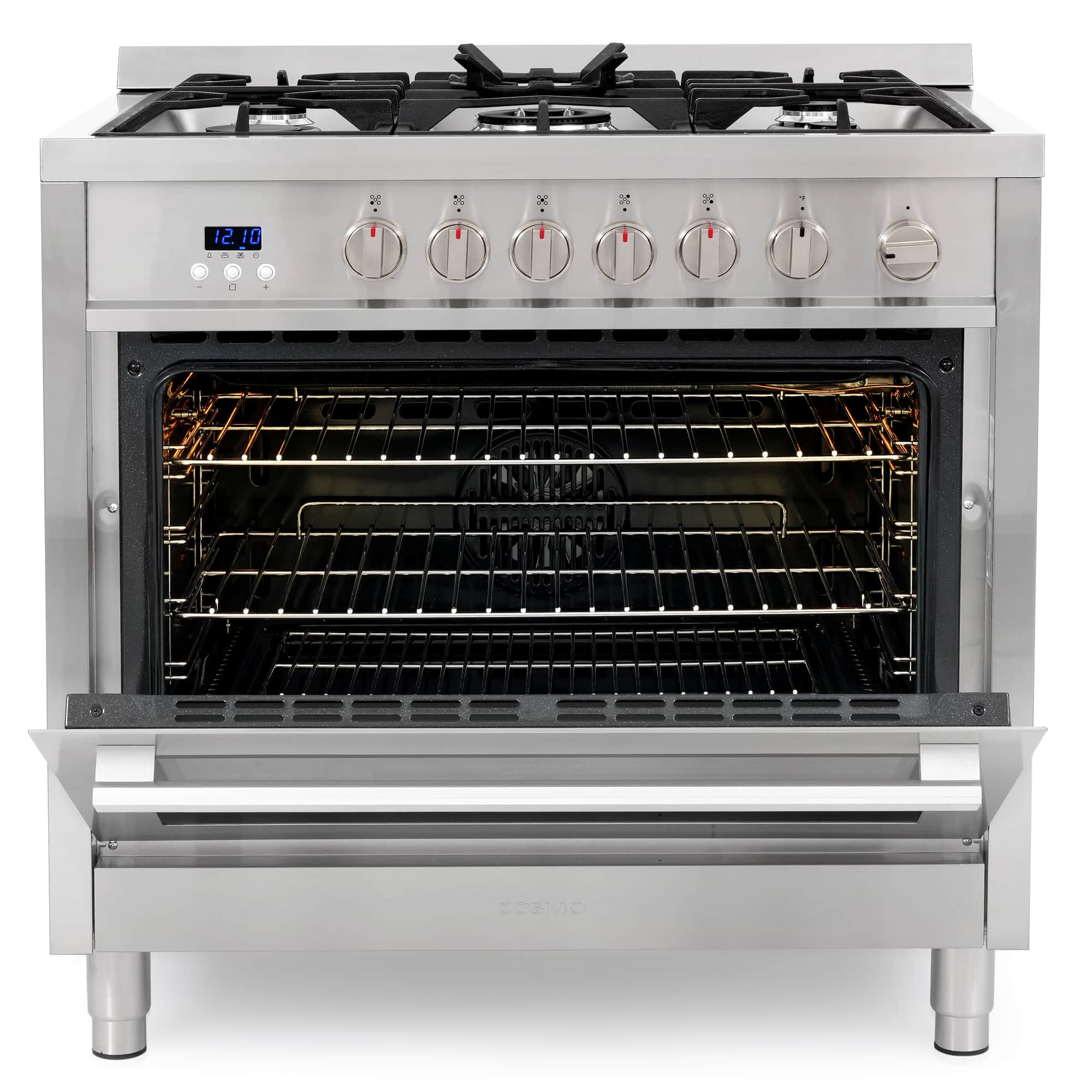 Cosmo 36-Inch 3.8 Cu. Ft. Single Oven Gas Range with 5 Burner Cooktop in Stainless Steel (COS-965AGFC) - Image 4