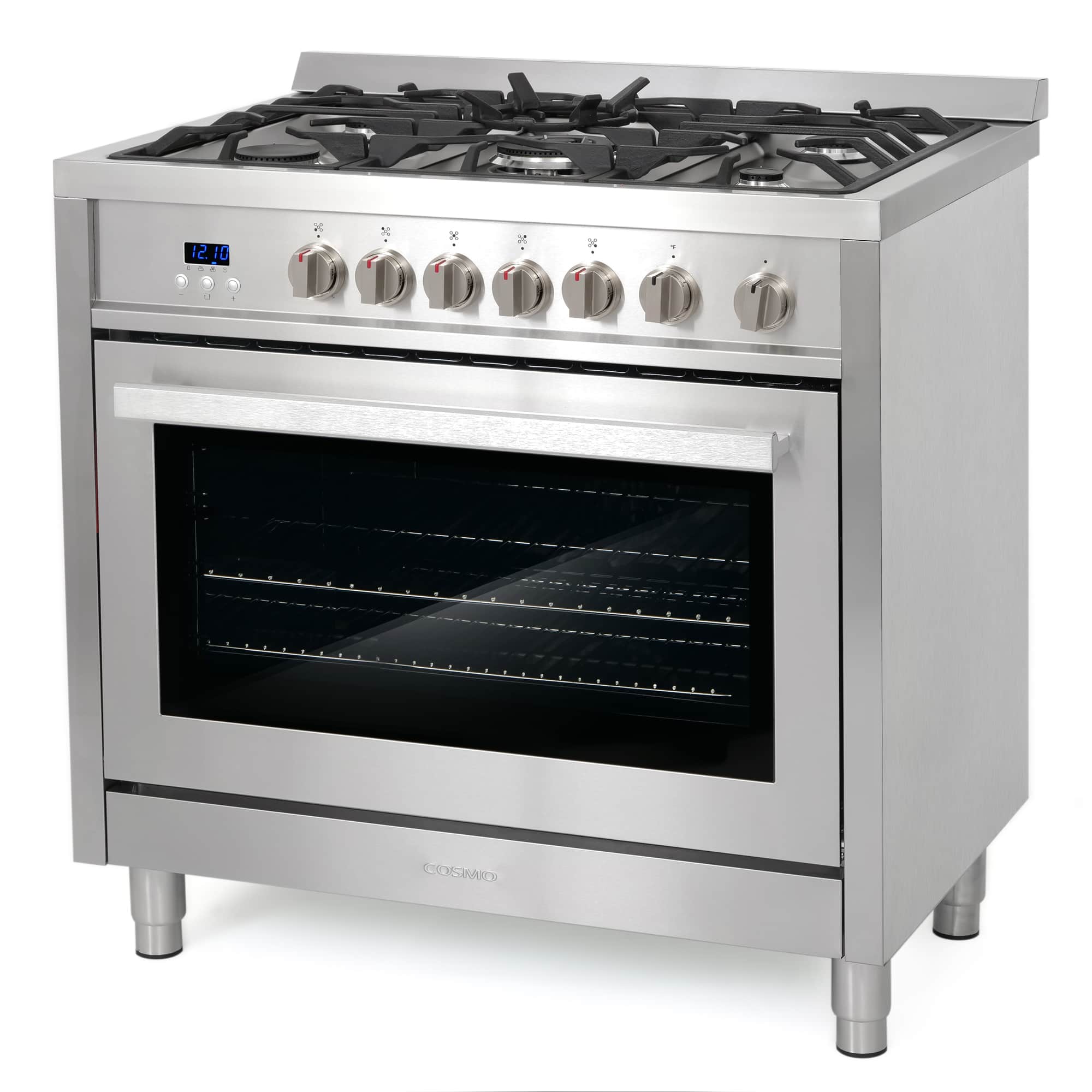 Cosmo 36-Inch 3.8 Cu. Ft. Single Oven Gas Range with 5 Burner Cooktop in Stainless Steel (COS-965AGFC) - Image 5