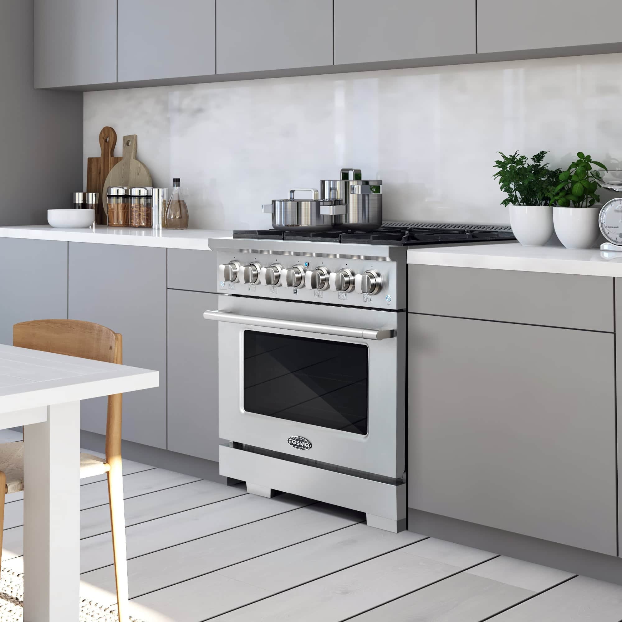 Cosmo 36-Inch 4.5 Cu. Ft. Gas Range with 6 Italian Burners in Stainless Steel (COS-GRP366) - Image 3