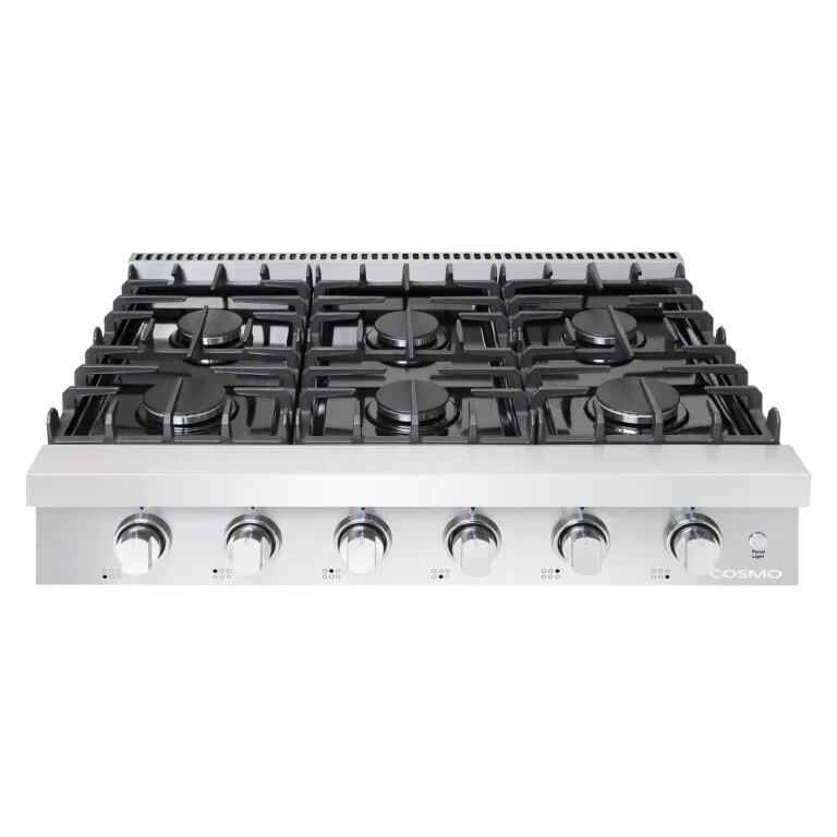 Cosmo 36-Inch Slide-In Counter Gas Cooktop with 6 Burners in Stainless Steel (COS-GRT366) - Image 3