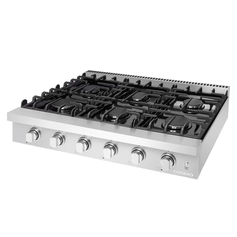Cosmo 36-Inch Slide-In Counter Gas Cooktop with 6 Burners in Stainless Steel (COS-GRT366) - Image 4