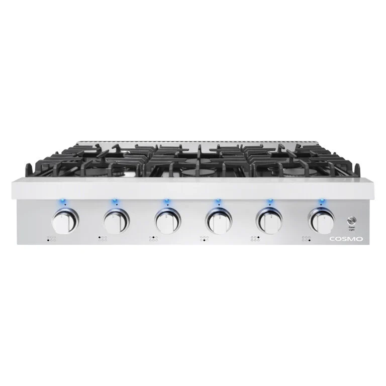 Cosmo 36-Inch Slide-In Counter Gas Cooktop with 6 Burners in Stainless Steel (COS-GRT366) - Image 9