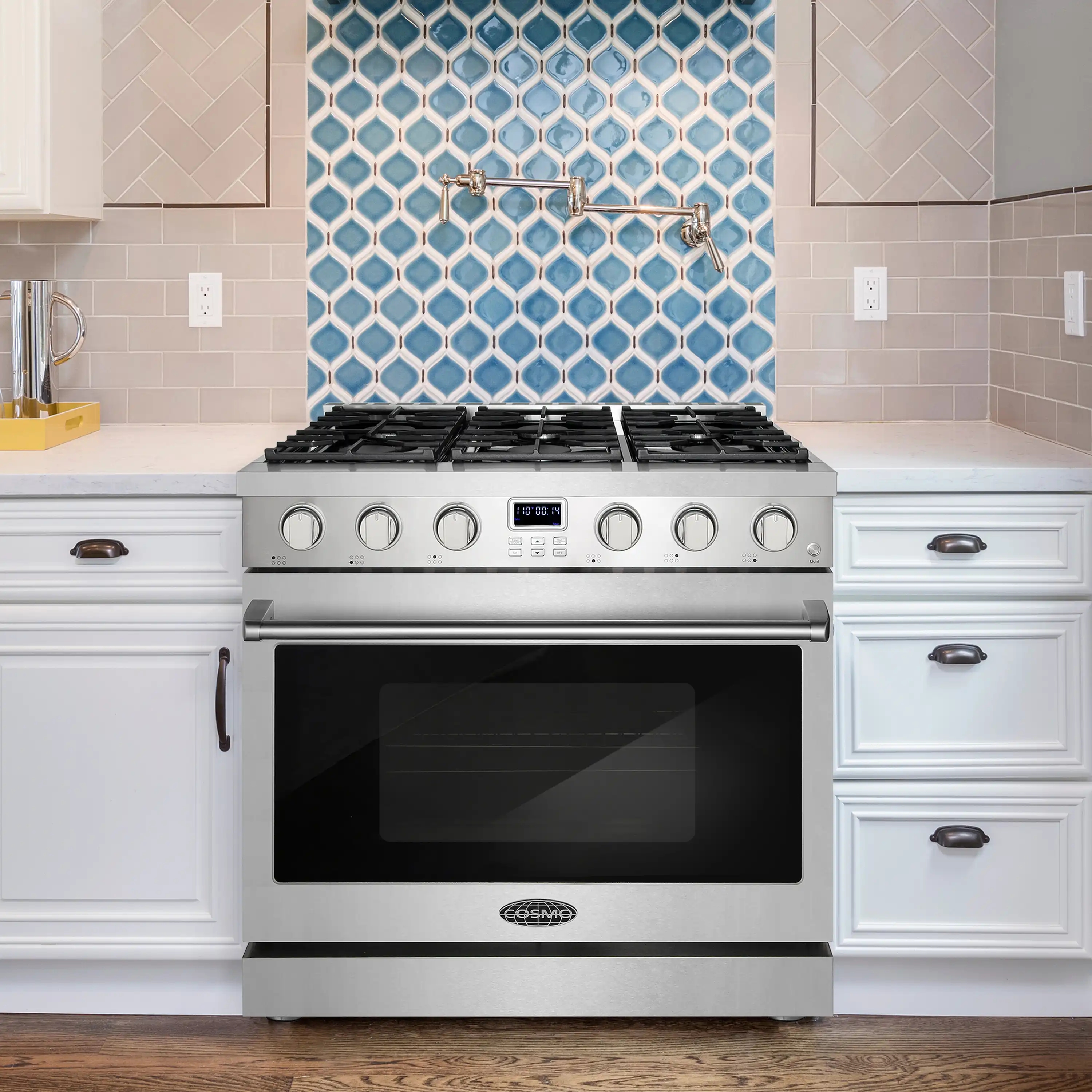 Cosmo 36-Inch Slide-In Freestanding Gas Range with 6 Gas Burners and 6.0 Cu. Ft. Convection Oven in Stainless Steel (COS-GRC366KB) - Image 2