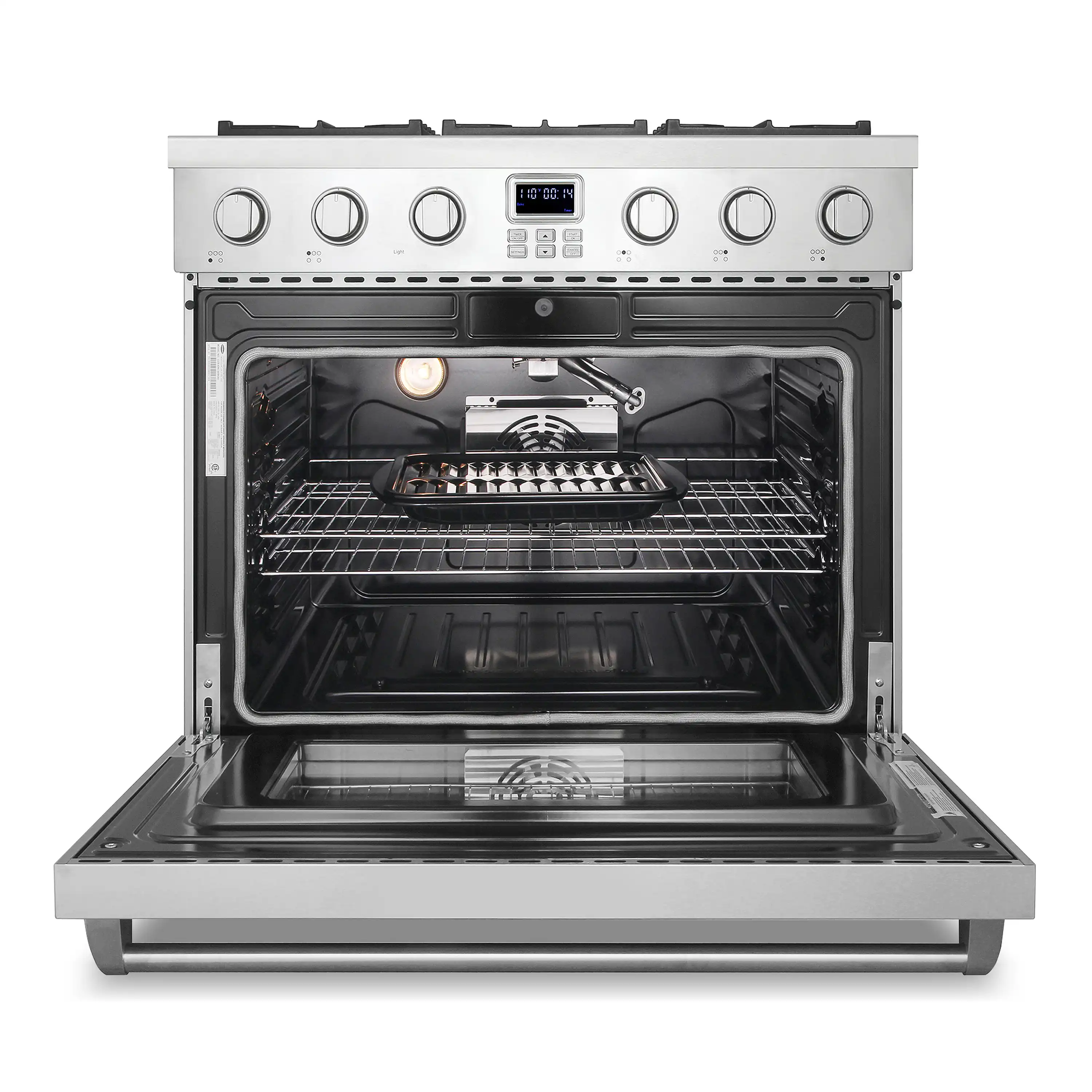 Cosmo 36-Inch Slide-In Freestanding Gas Range with 6 Gas Burners and 6.0 Cu. Ft. Convection Oven in Stainless Steel (COS-GRC366KB) - Image 5