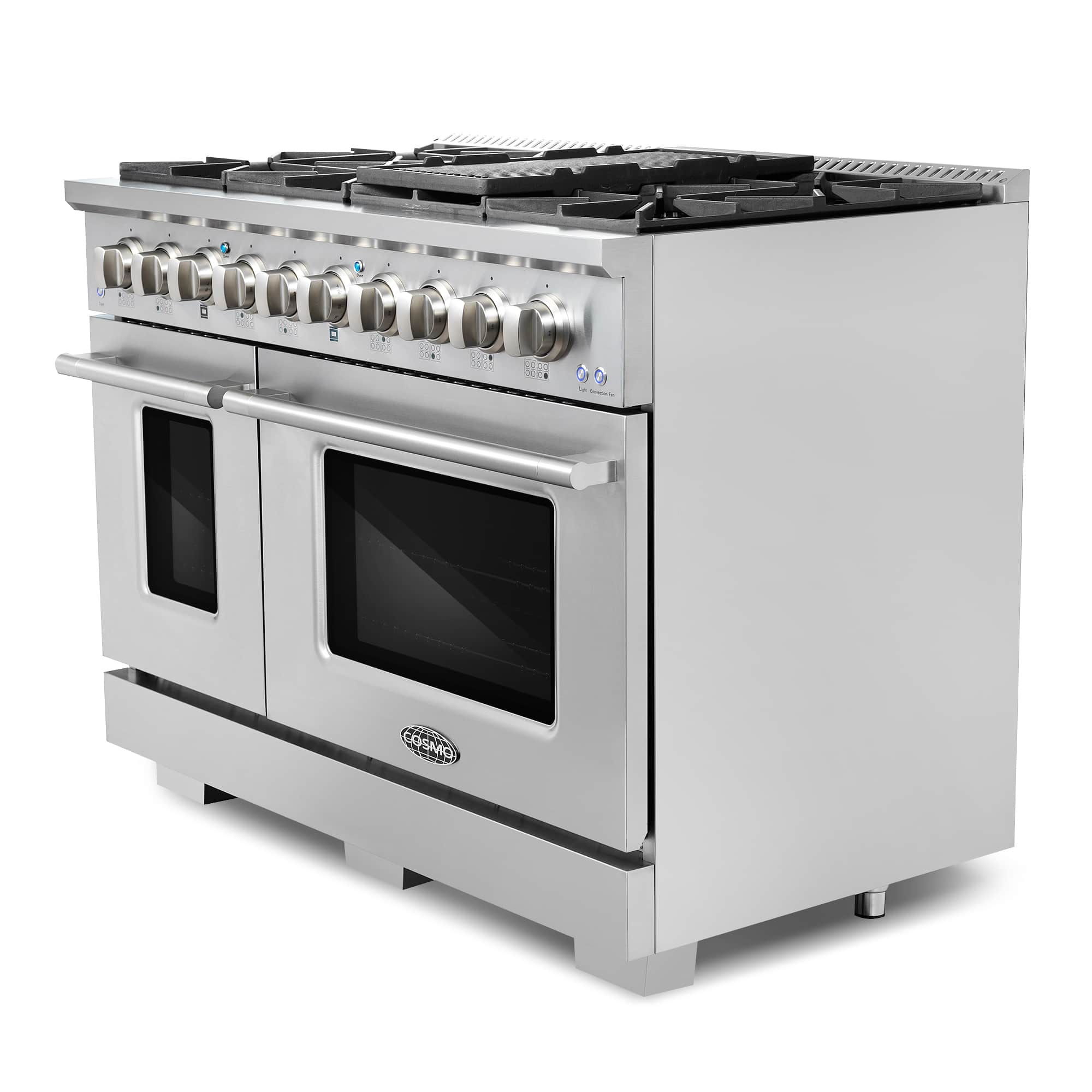 Cosmo 48-Inch 5.5 Cu. Ft. Double Oven Gas Range with 8 Italian Burners in Stainless Steel (COS-GRP486G) - Image 3