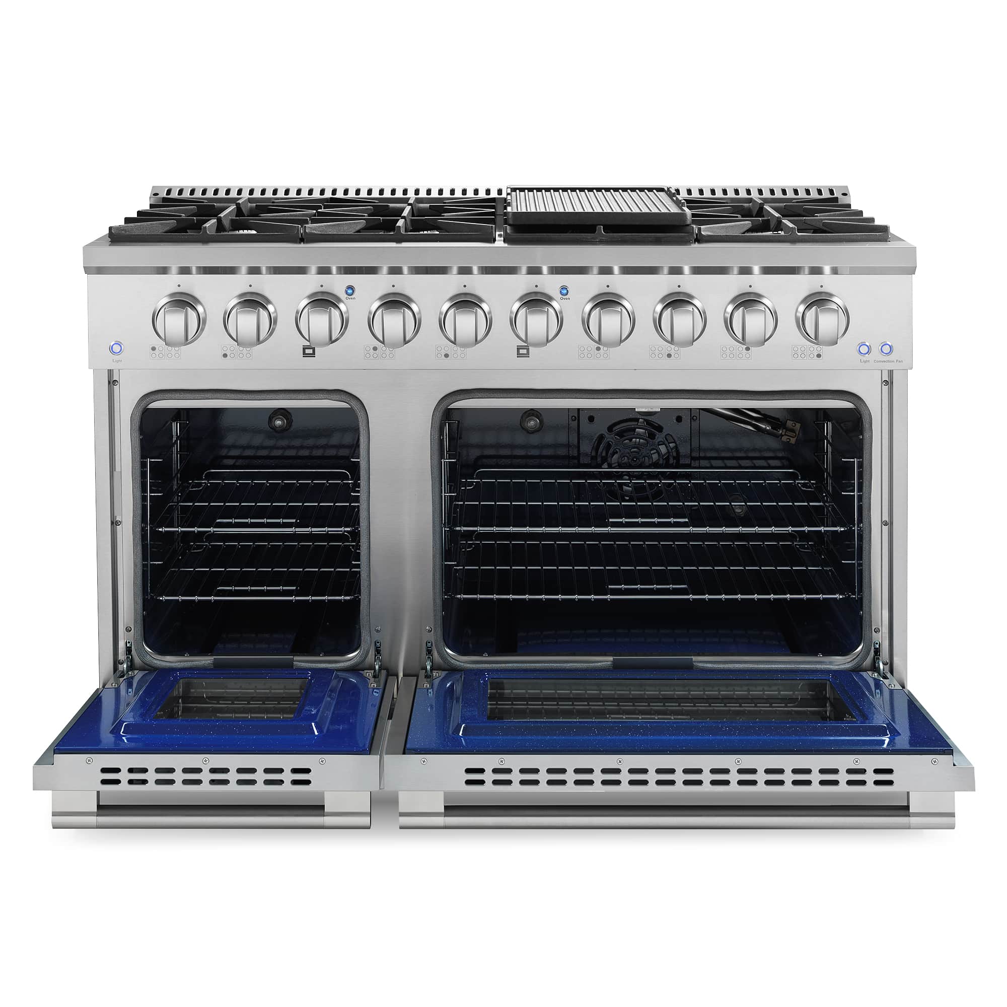 Cosmo 48-Inch 5.5 Cu. Ft. Double Oven Gas Range with 8 Italian Burners in Stainless Steel (COS-GRP486G) - Image 4
