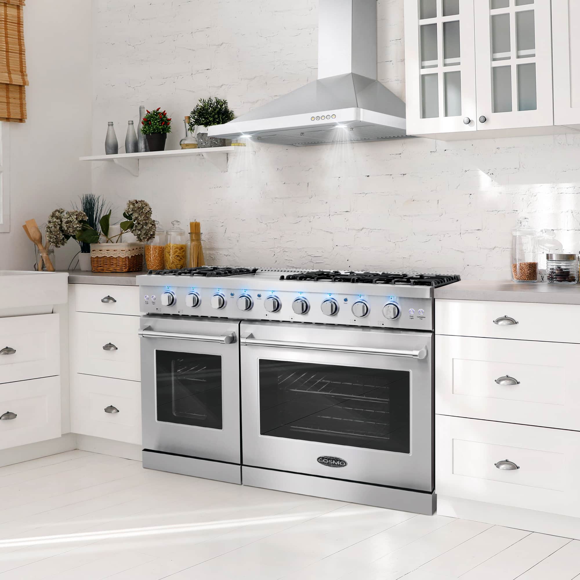 Cosmo 48-Inch 6.8 Cu. Ft. Double Oven Gas Range in Stainless Steel (COS-EPGR486G) - Image 3