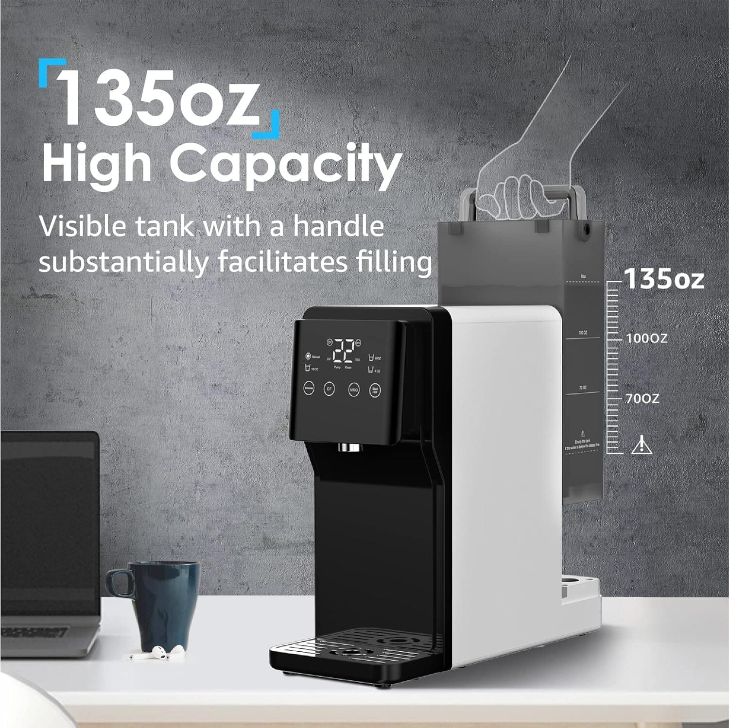 Waterdrop Countertop Reverse Osmosis System, 4 Stage Reverse Osmosis Water Filter Countertop, 3:1 Pure to Drain, Reduce PFAS, No Installation Required (WD-N1-W) - Image 7