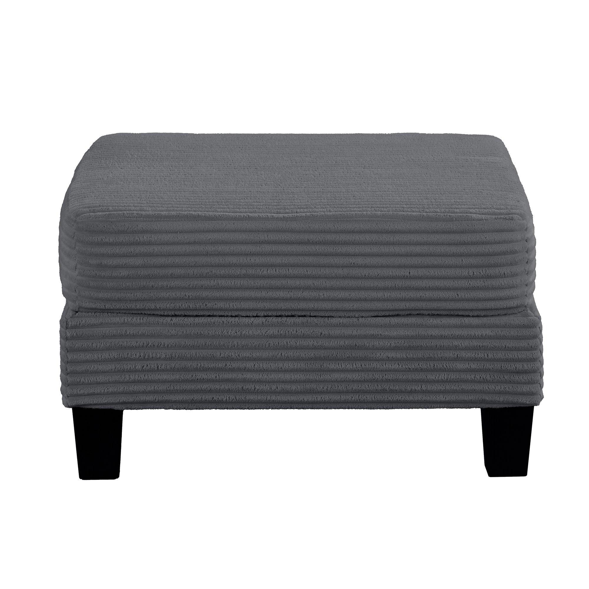 Parrot Uncle Dark Gray 3 Piece Set Comfy Sofa Couch 3-Seater & Loveseat Sofa with Storage Ottoman for Living Room with USB, Side Pockets, Pillows included - Image 18