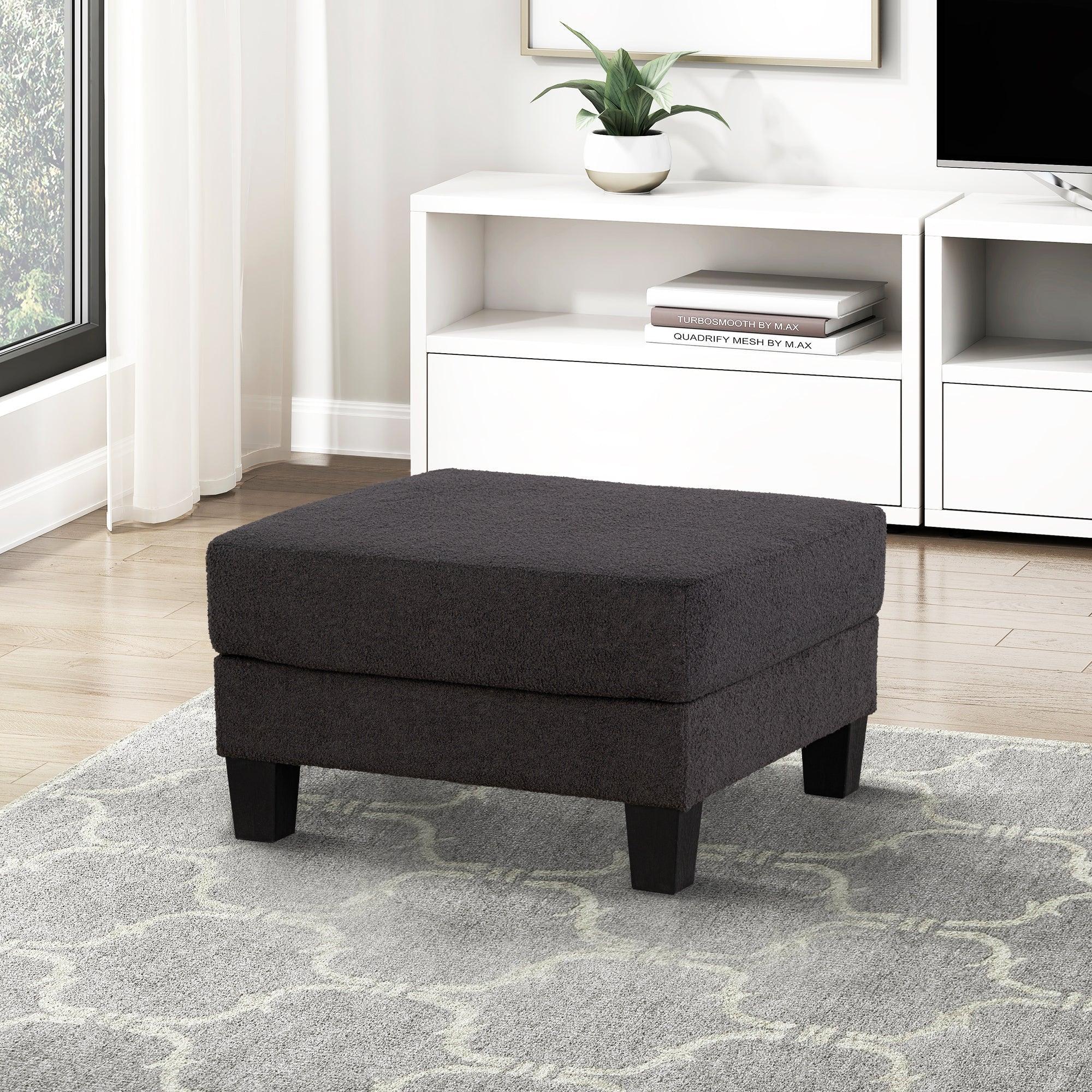 Parrot Uncle Dark Gray 3-Piece Sofa Set with Storage Ottoman & USB Charging - Image 12