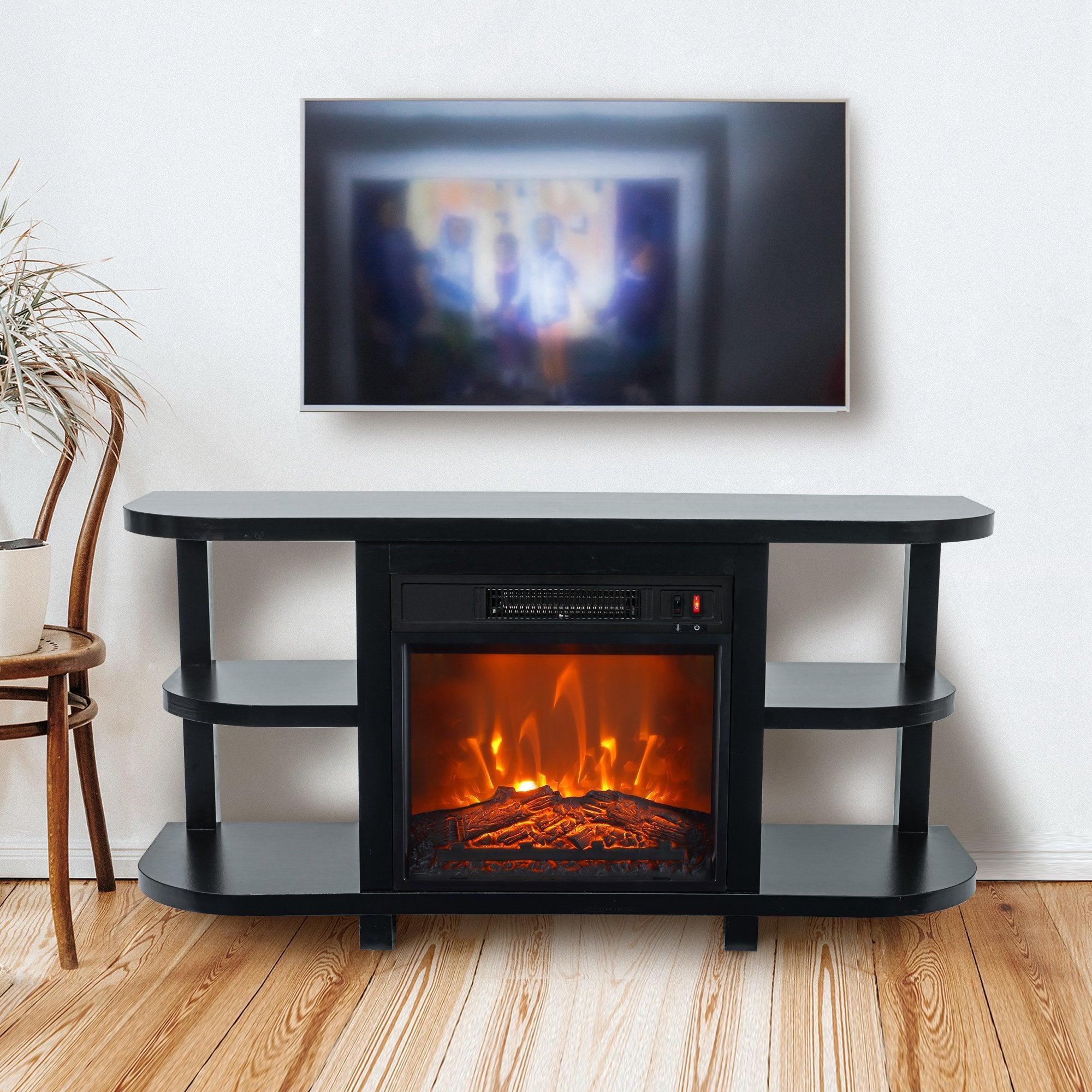 Parrot Uncle Decorative Modern 48-Inch TV Stand with 18-Inch Insert Electric Fireplace - Image 11