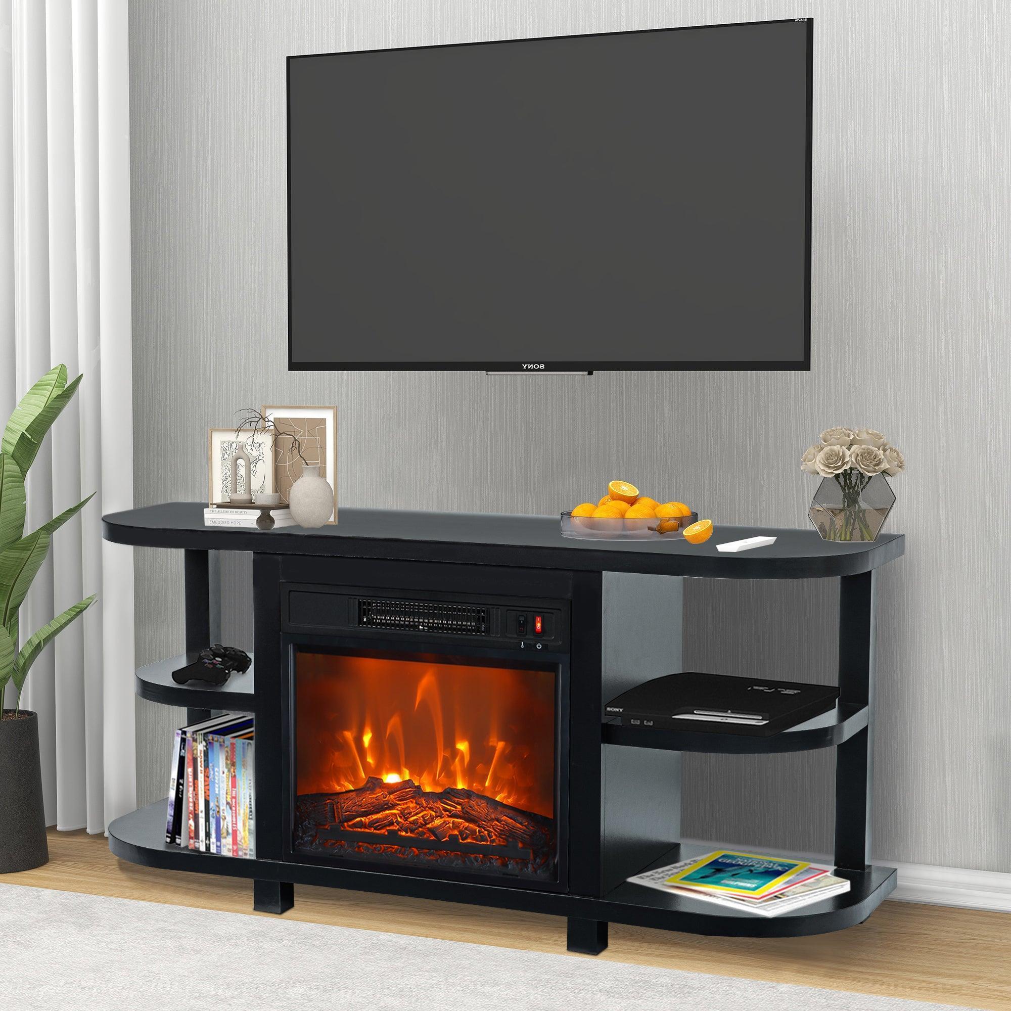 Parrot Uncle Decorative Modern 48-Inch TV Stand with 18-Inch Insert Electric Fireplace - Image 12