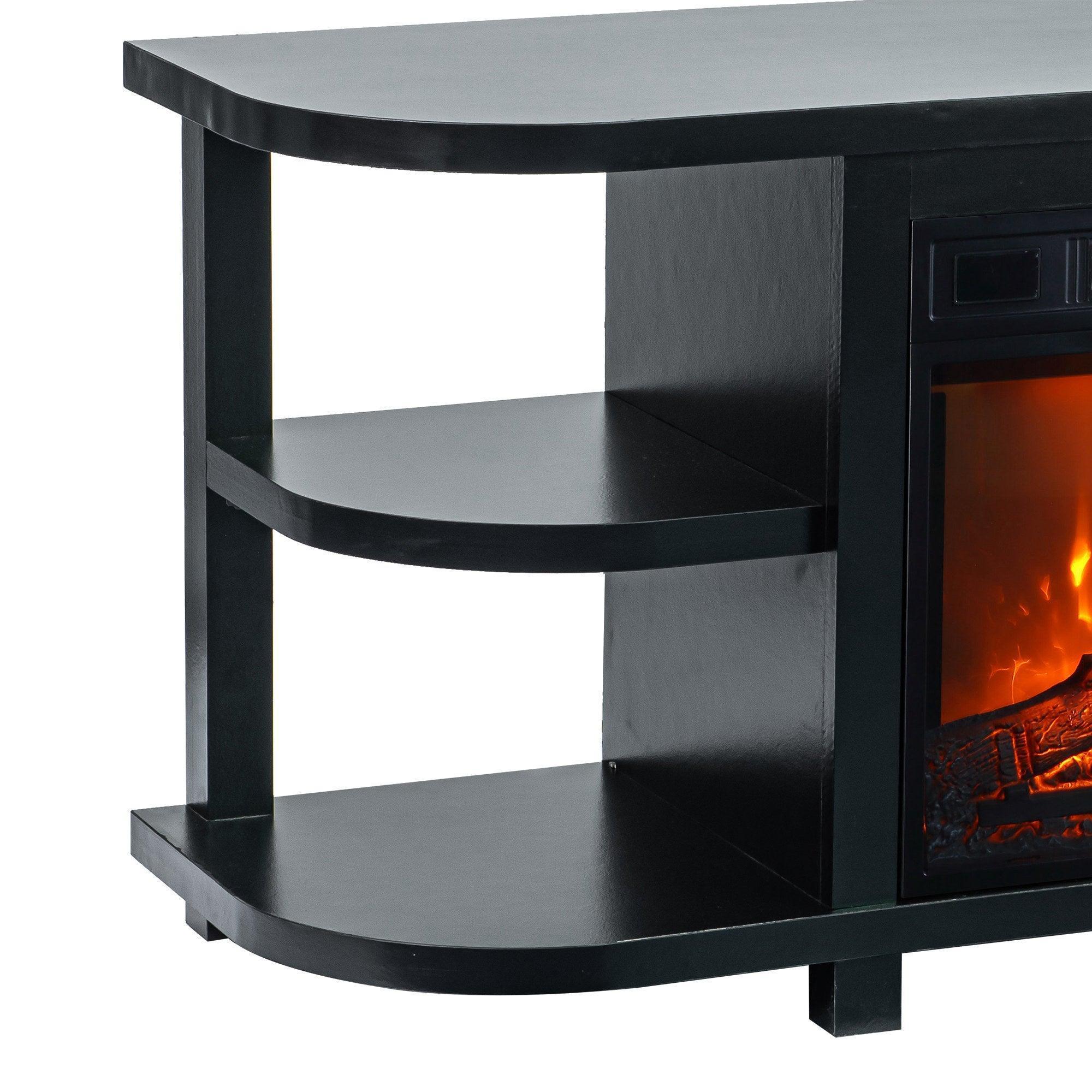 Parrot Uncle Decorative Modern 48-Inch TV Stand with 18-Inch Insert Electric Fireplace - Image 3