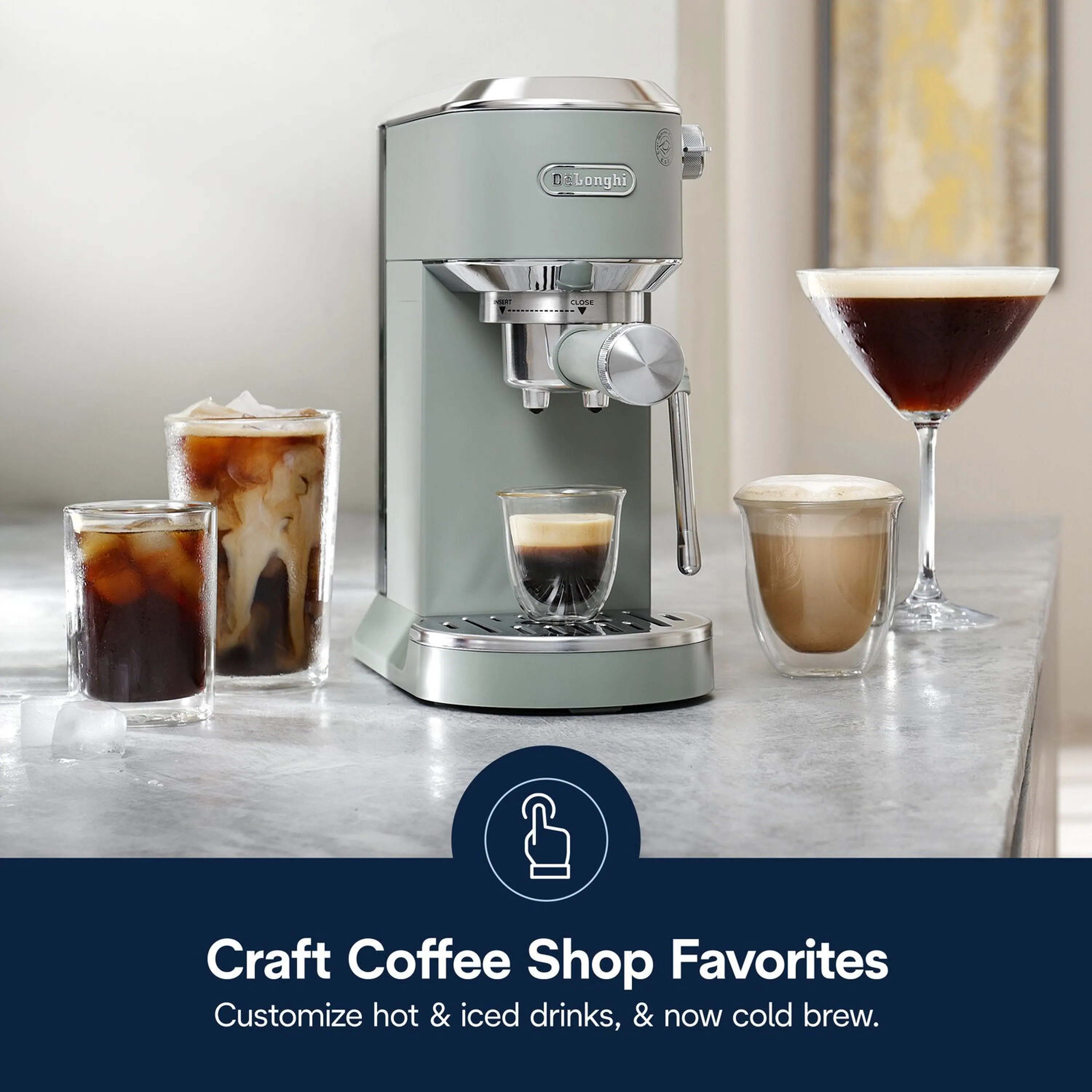 De'Longhi Dedica Duo Pump Espresso Machine with Cold Brew, Frothing Wand in Green (EC890GR) - Image 18