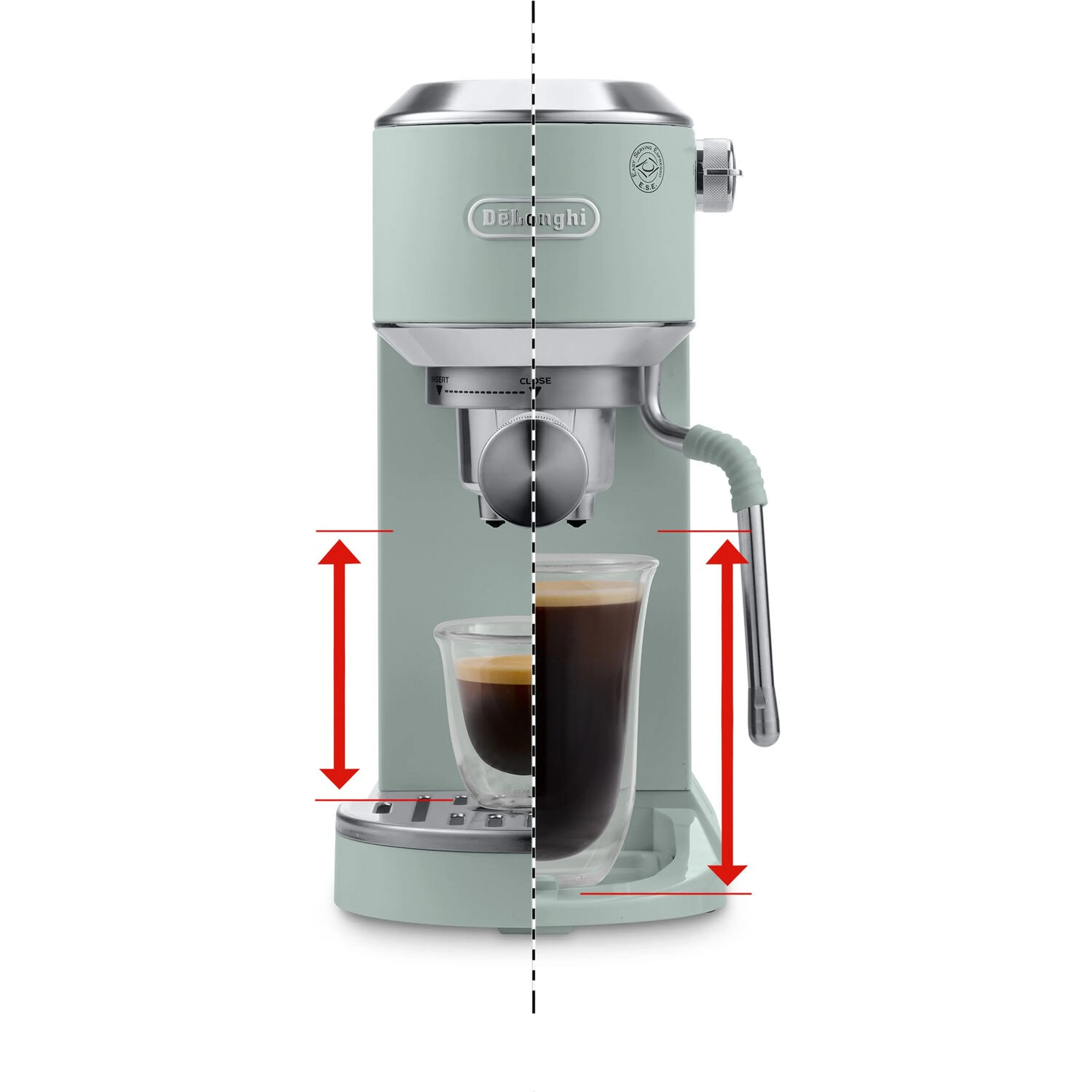 De'Longhi Dedica Duo Pump Espresso Machine with Cold Brew, Frothing Wand in Green (EC890GR) - Image 3