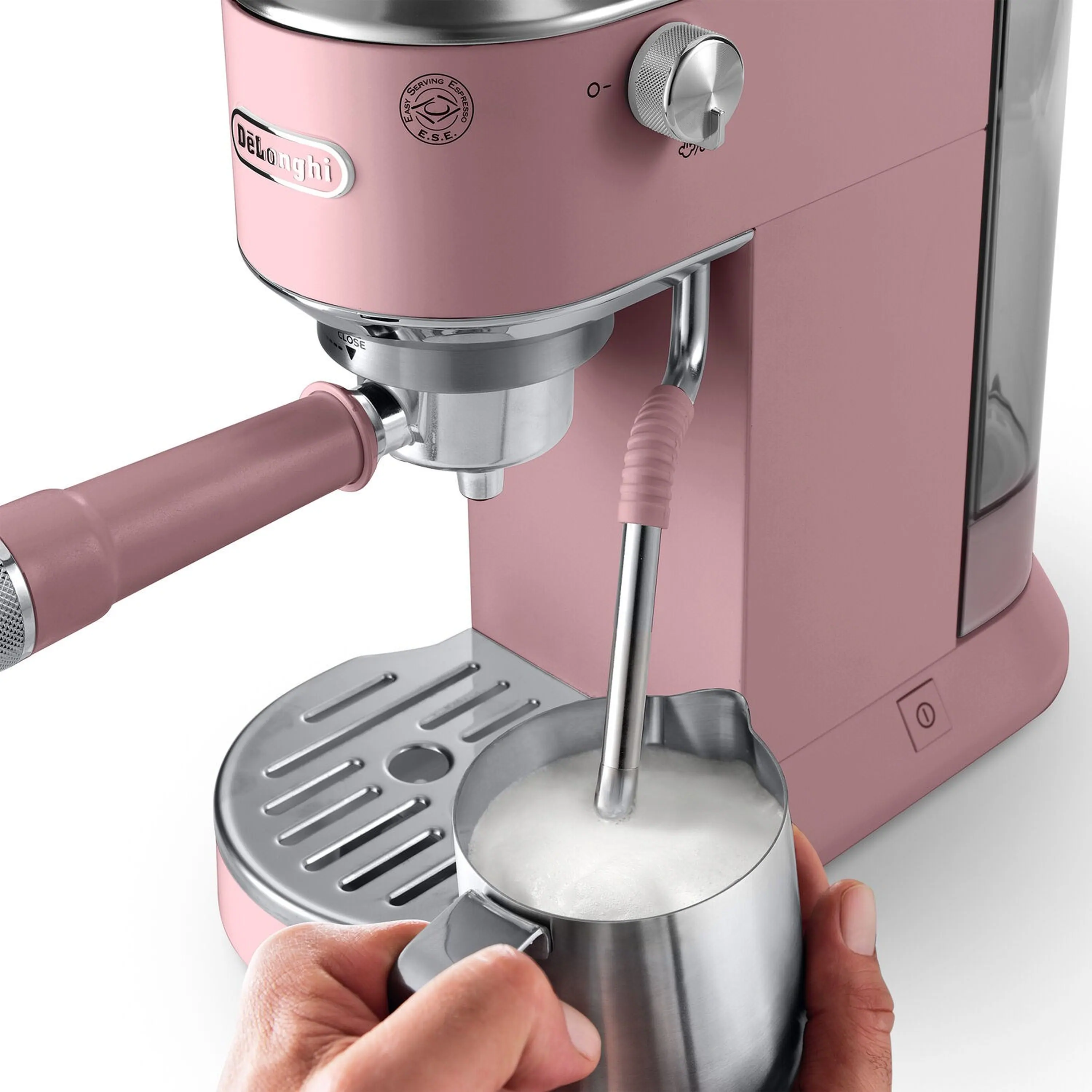 De'Longhi Dedica Duo Pump Espresso Machine with Cold Brew, Frothing Wand in Pink (EC890PK) - Image 10