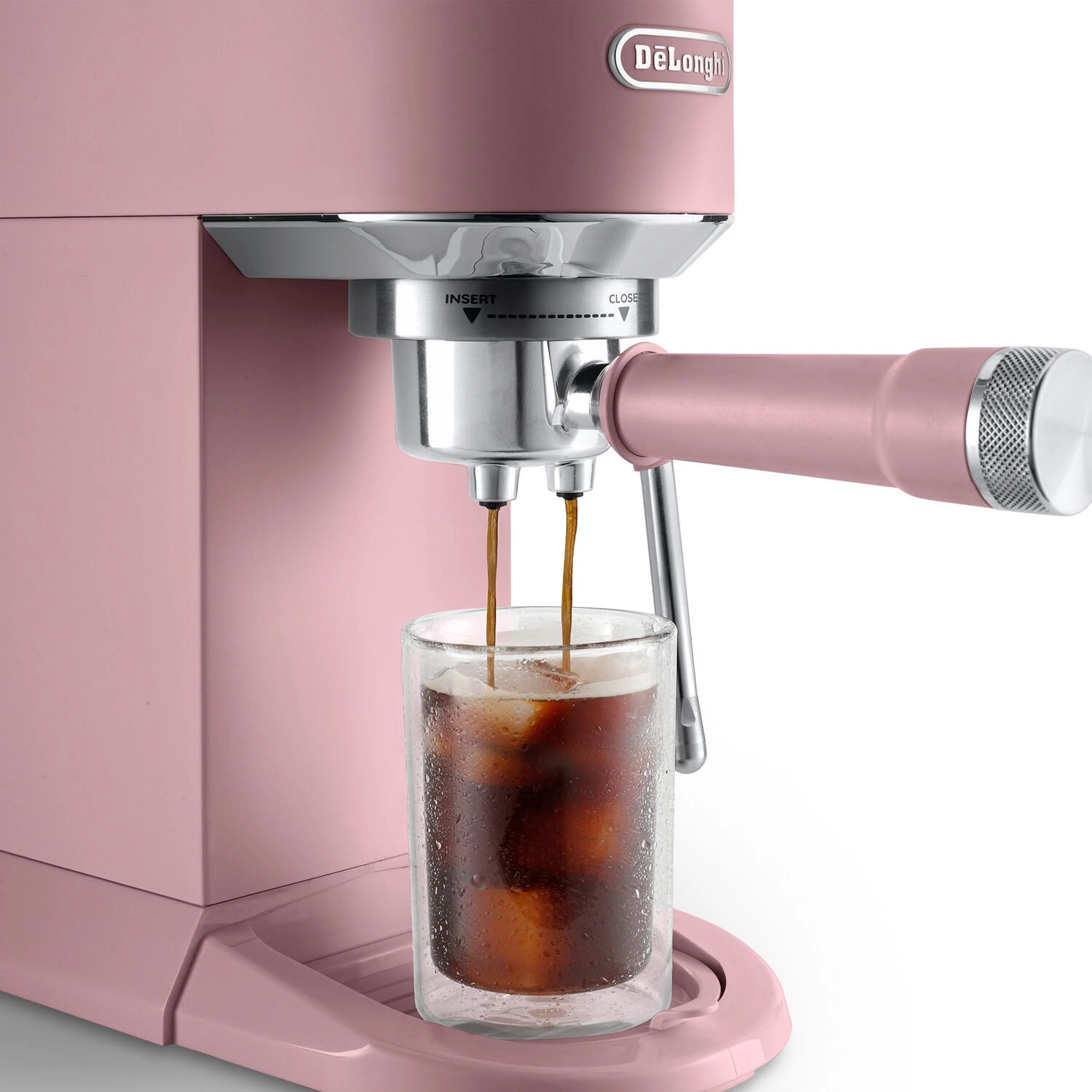 De'Longhi Dedica Duo Pump Espresso Machine with Cold Brew, Frothing Wand in Pink (EC890PK) - Image 11