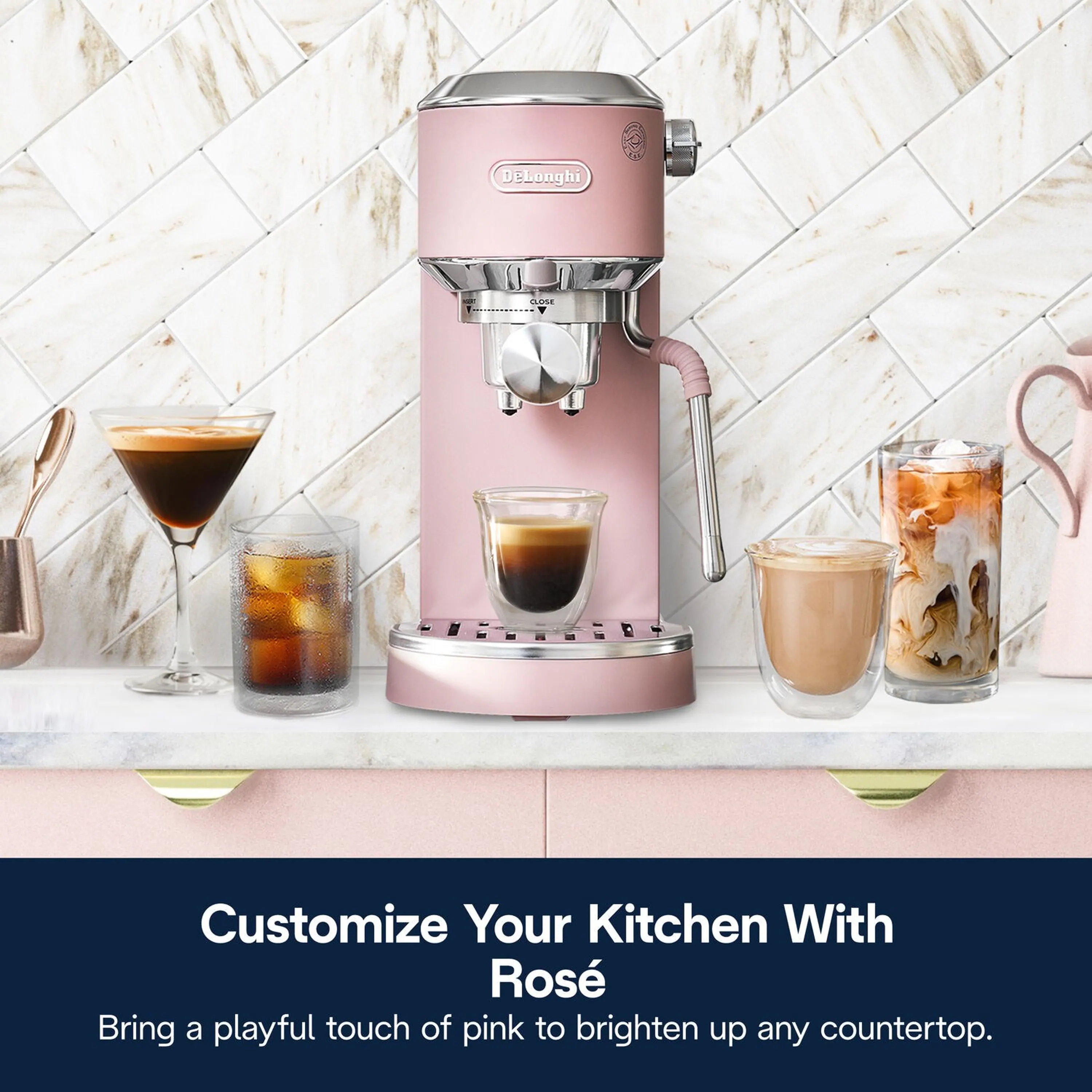 De'Longhi Dedica Duo Pump Espresso Machine with Cold Brew, Frothing Wand in Pink (EC890PK) - Image 19