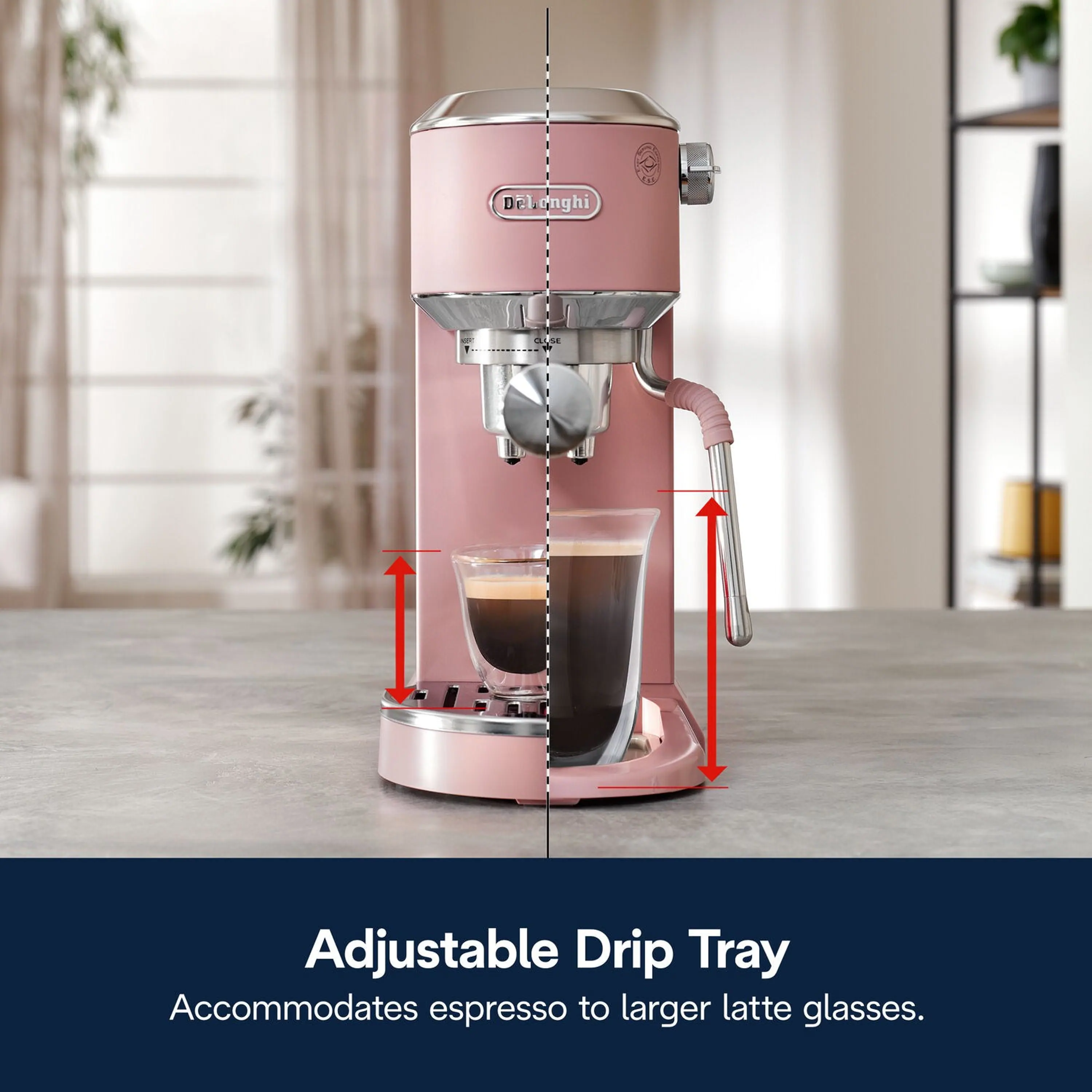De'Longhi Dedica Duo Pump Espresso Machine with Cold Brew, Frothing Wand in Pink (EC890PK) - Image 23