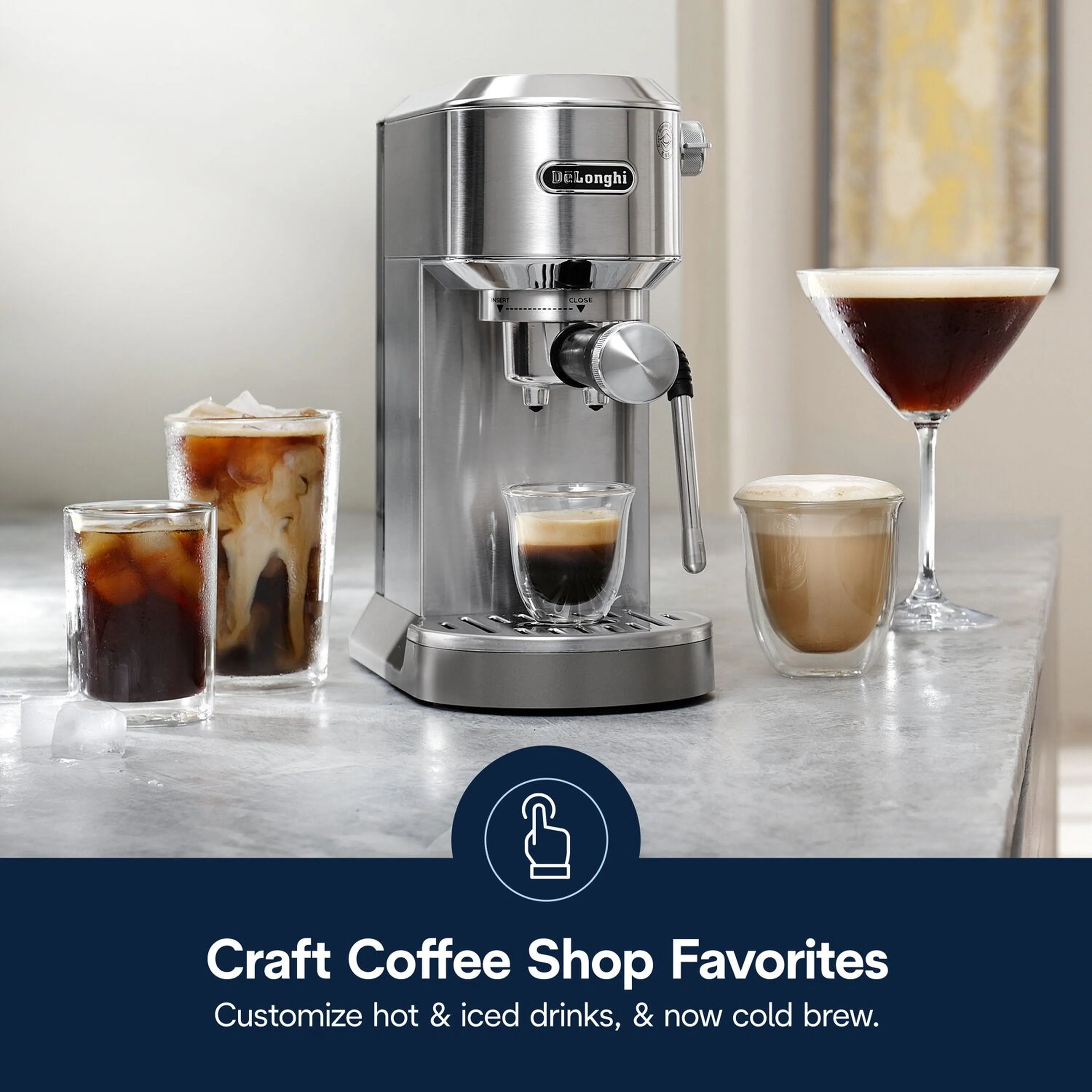 De'Longhi Dedica Duo Pump Espresso Machine with Cold Brew, Frothing Wand in Stainless (EC890M) - Image 10