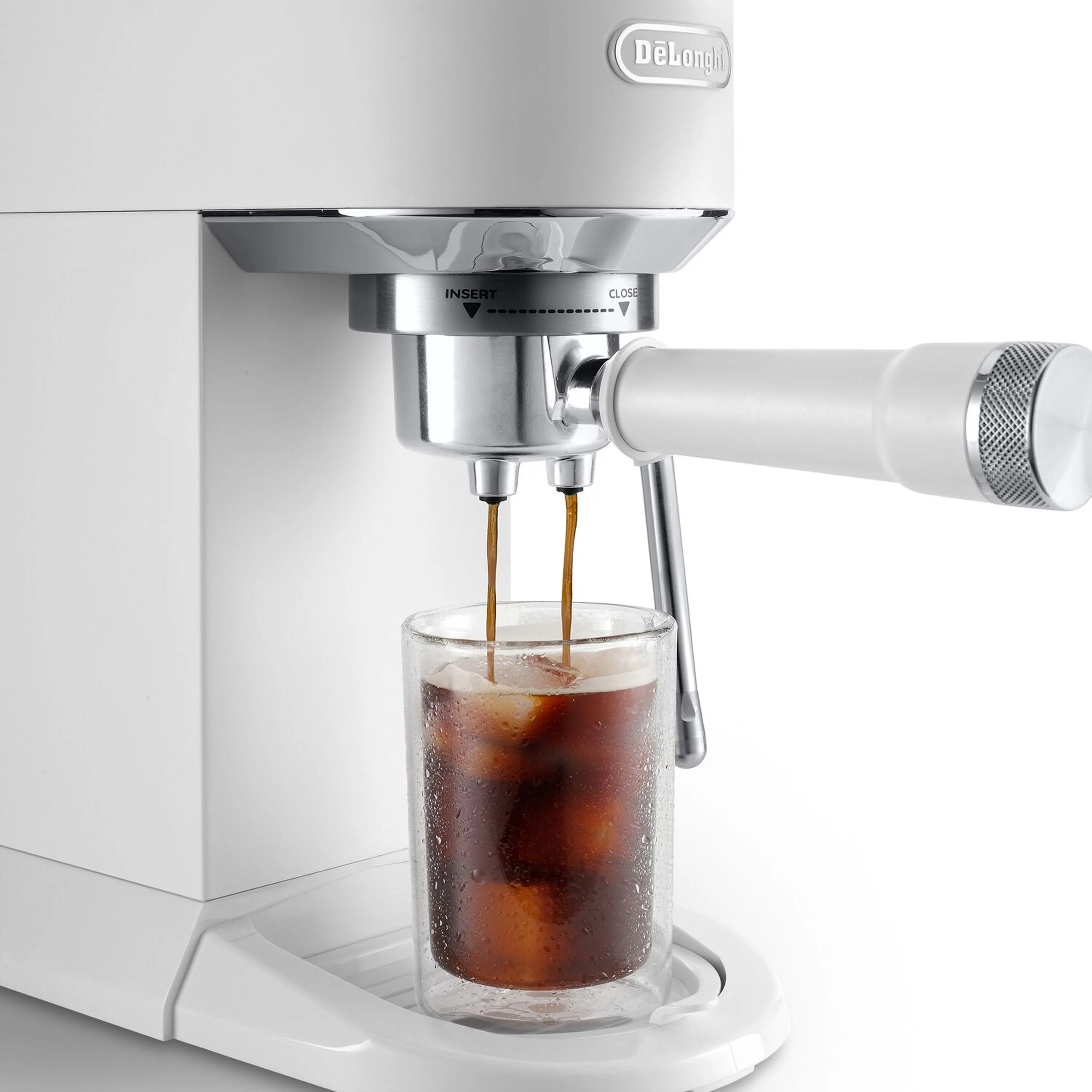 De'Longhi Dedica Duo Pump Espresso Machine with Cold Brew, Frothing Wand in Vanilla (EC890WI) - Image 10