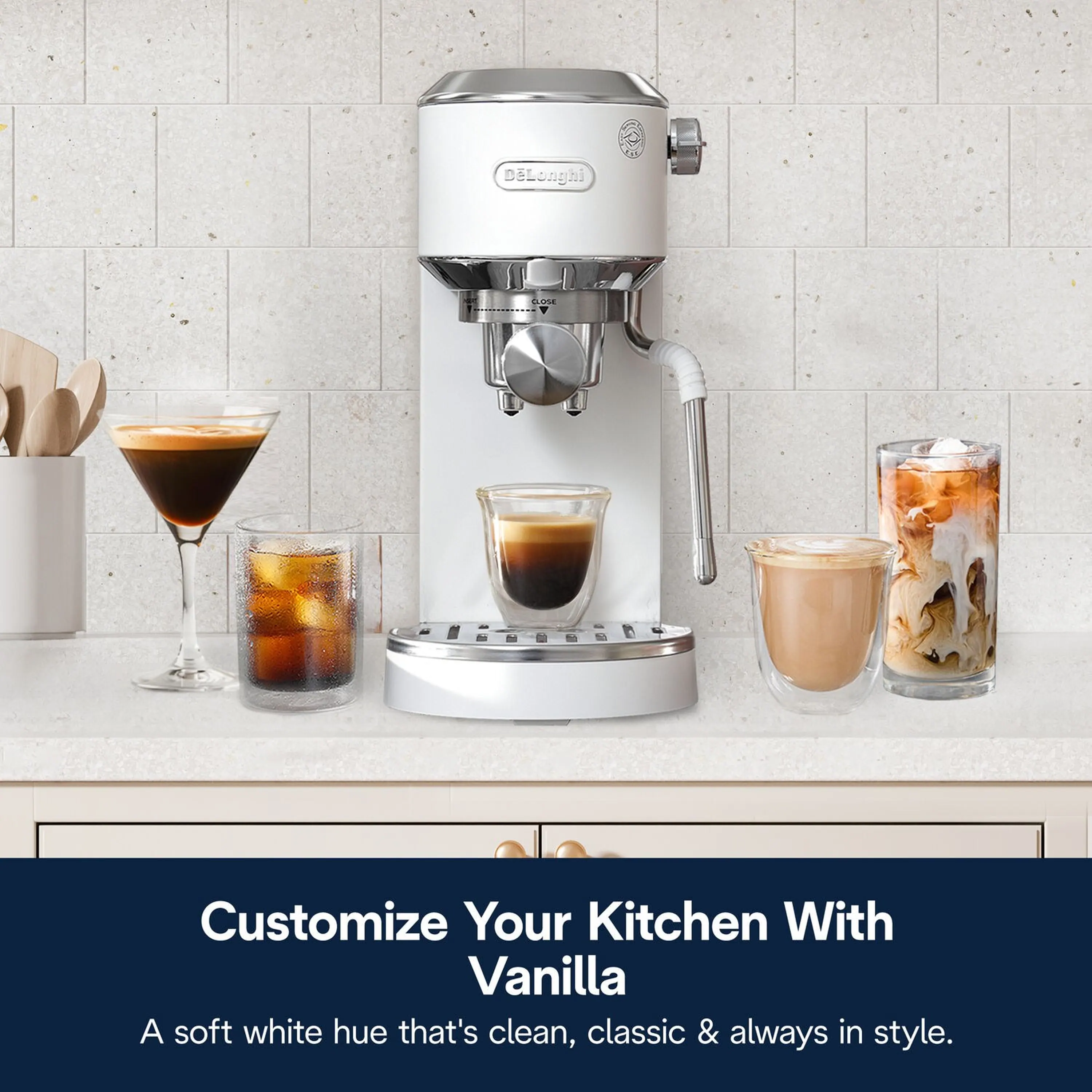 De'Longhi Dedica Duo Pump Espresso Machine with Cold Brew, Frothing Wand in Vanilla (EC890WI) - Image 14