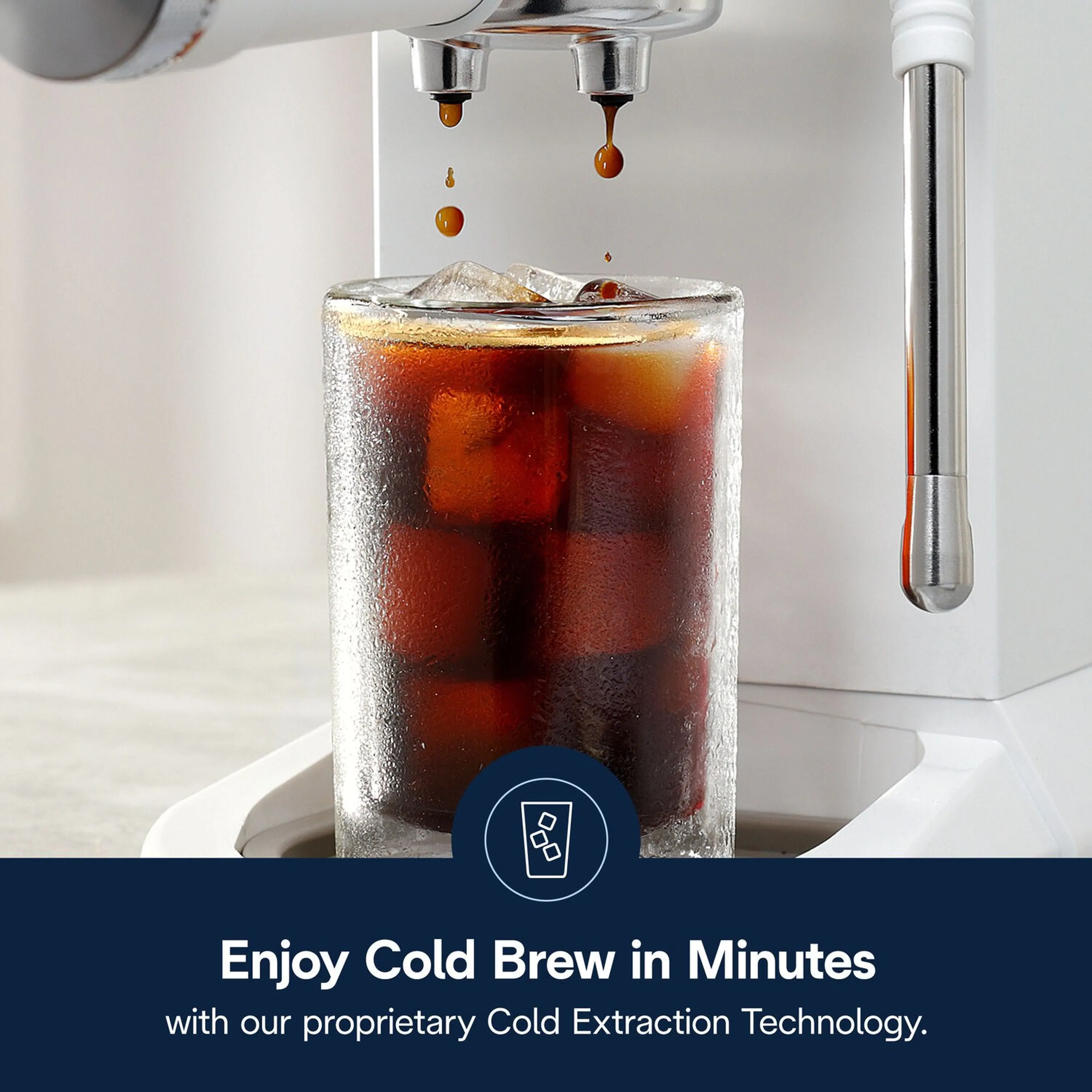 De'Longhi Dedica Duo Pump Espresso Machine with Cold Brew, Frothing Wand in Vanilla (EC890WI) - Image 20