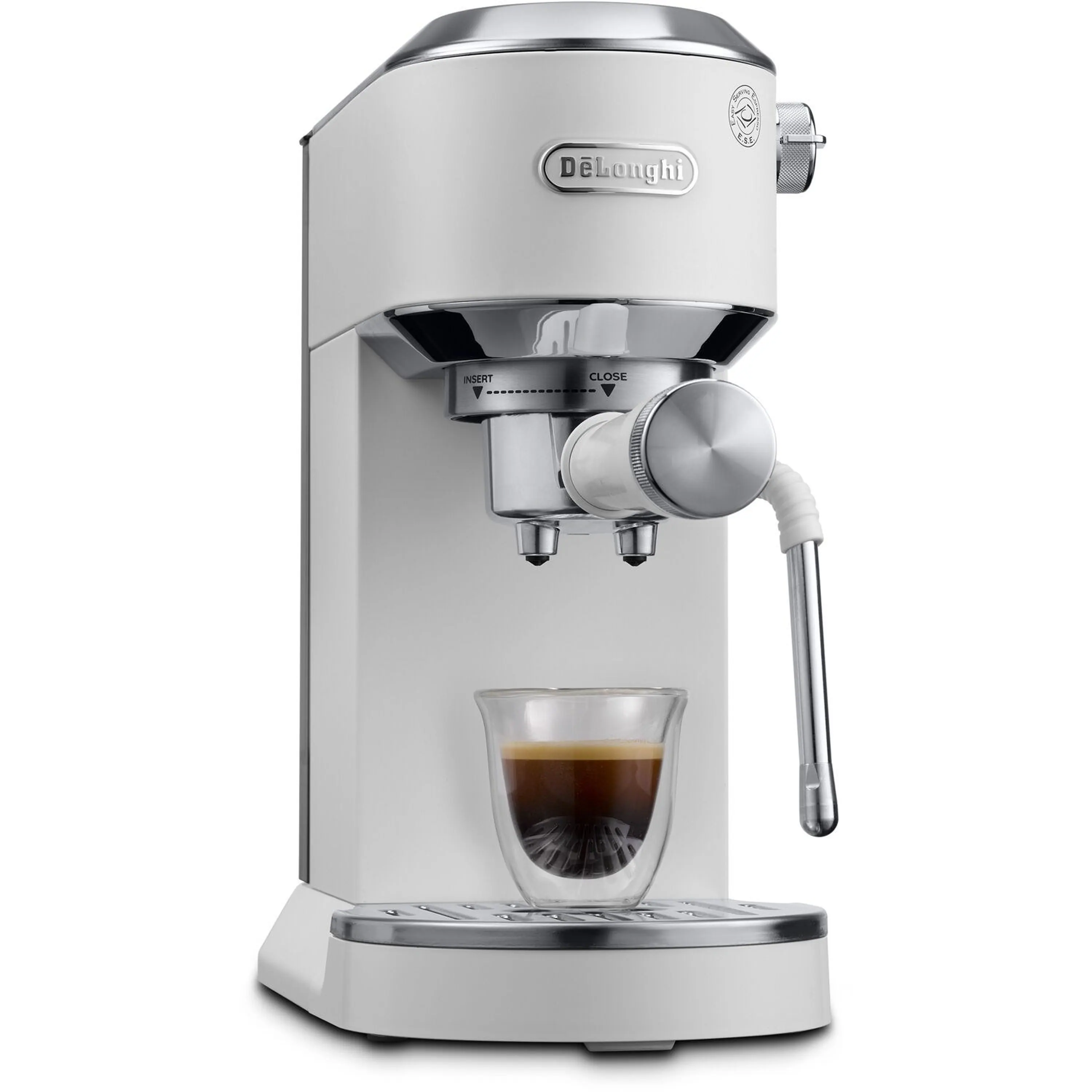 De'Longhi Dedica Duo Pump Espresso Machine with Cold Brew, Frothing Wand in Vanilla (EC890WI) - Image 5