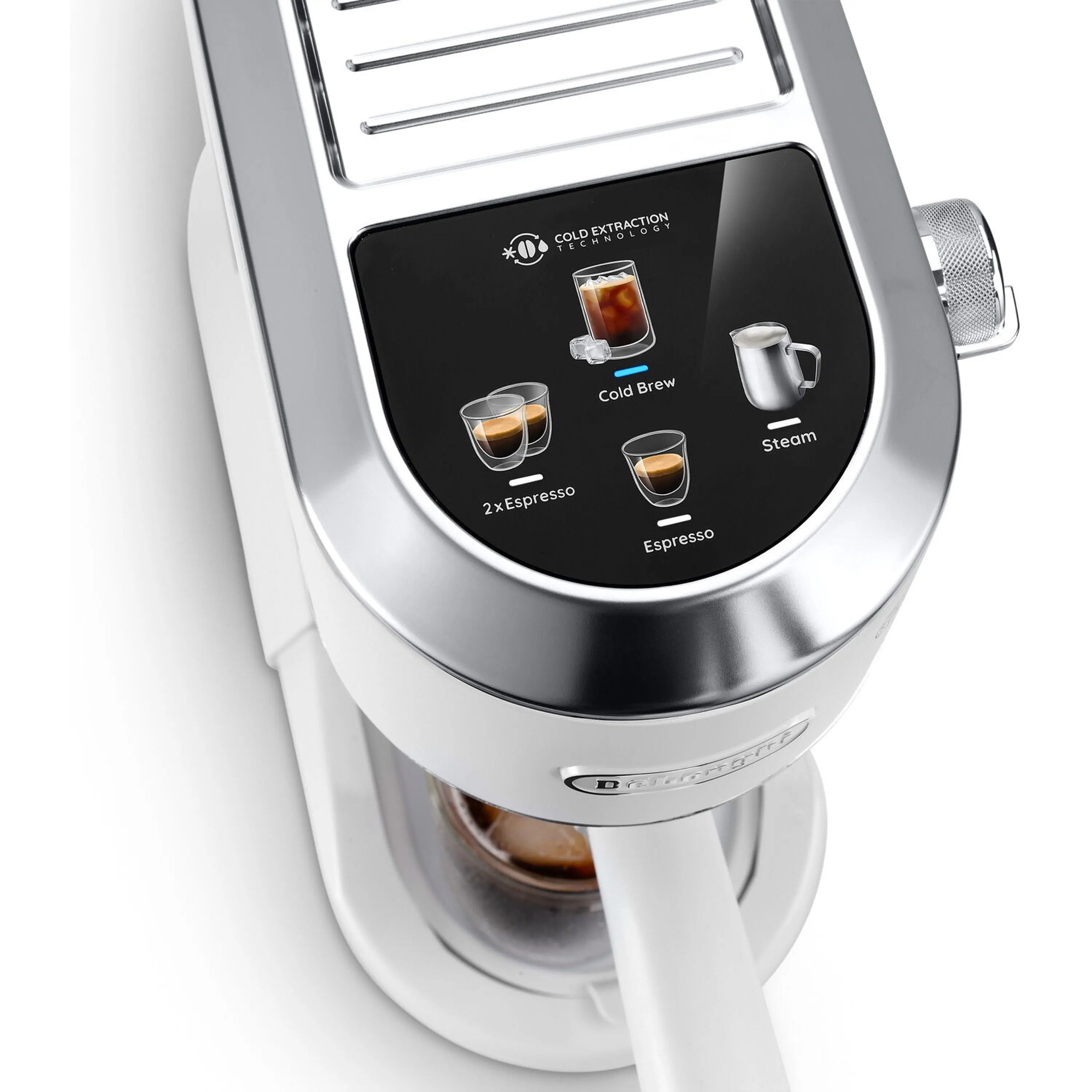 De'Longhi Dedica Duo Pump Espresso Machine with Cold Brew, Frothing Wand in Vanilla (EC890WI) - Image 6