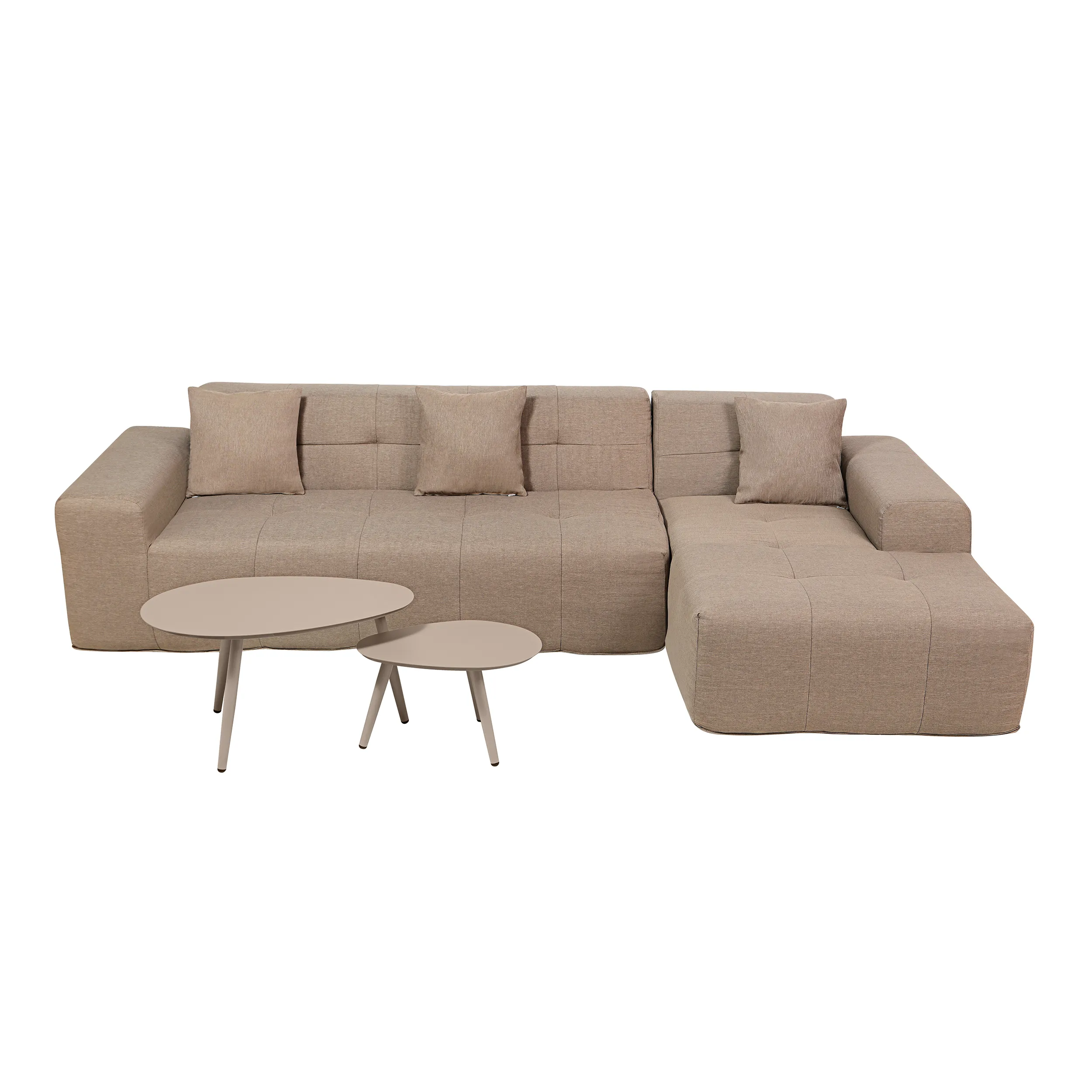 Deko Living 3 Piece Brown Compressed Foam Sectional Sofa Lounger and Table Set (CIF50118) - Image 2