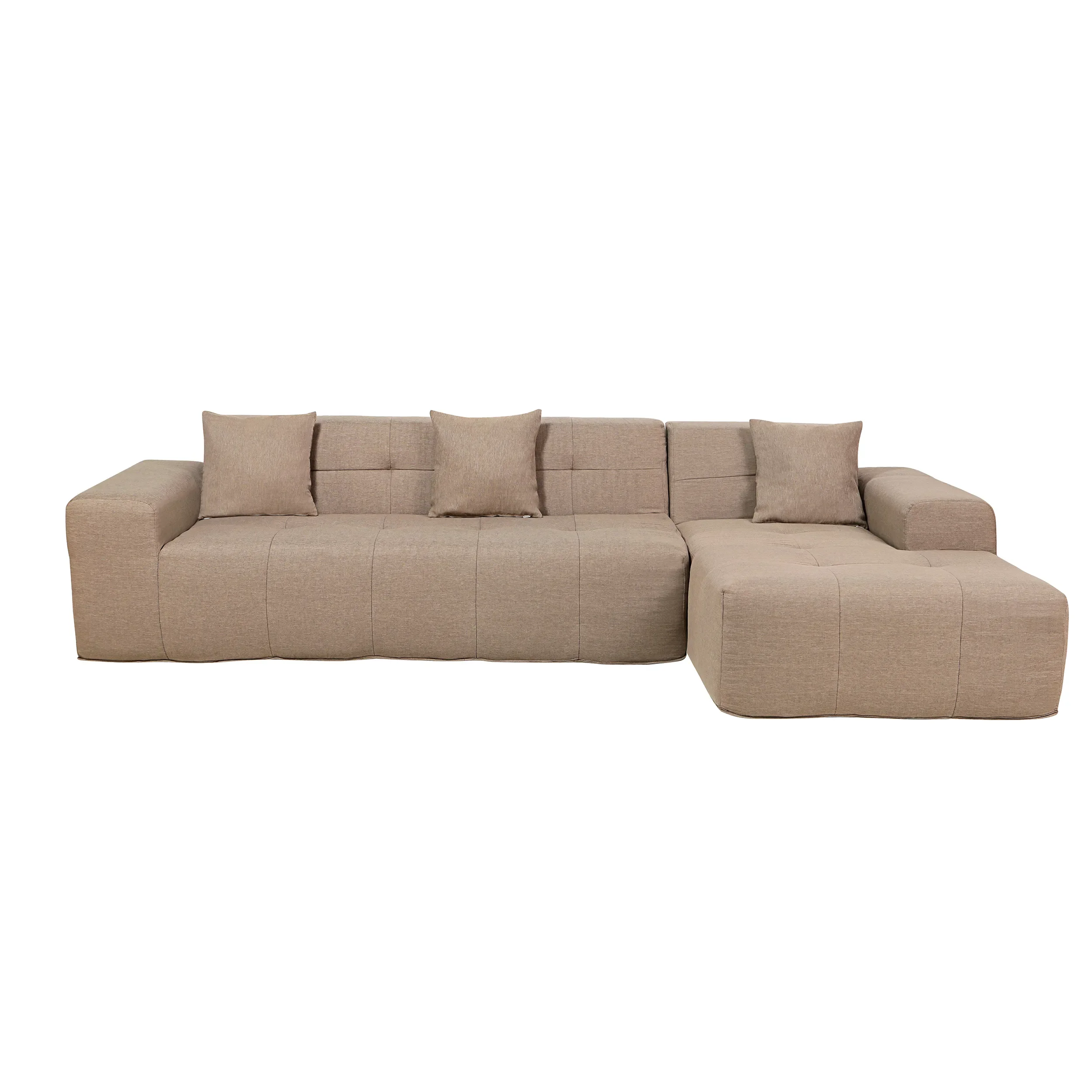 Deko Living 3 Piece Brown Compressed Foam Sectional Sofa Lounger and Table Set (CIF50118) - Image 3