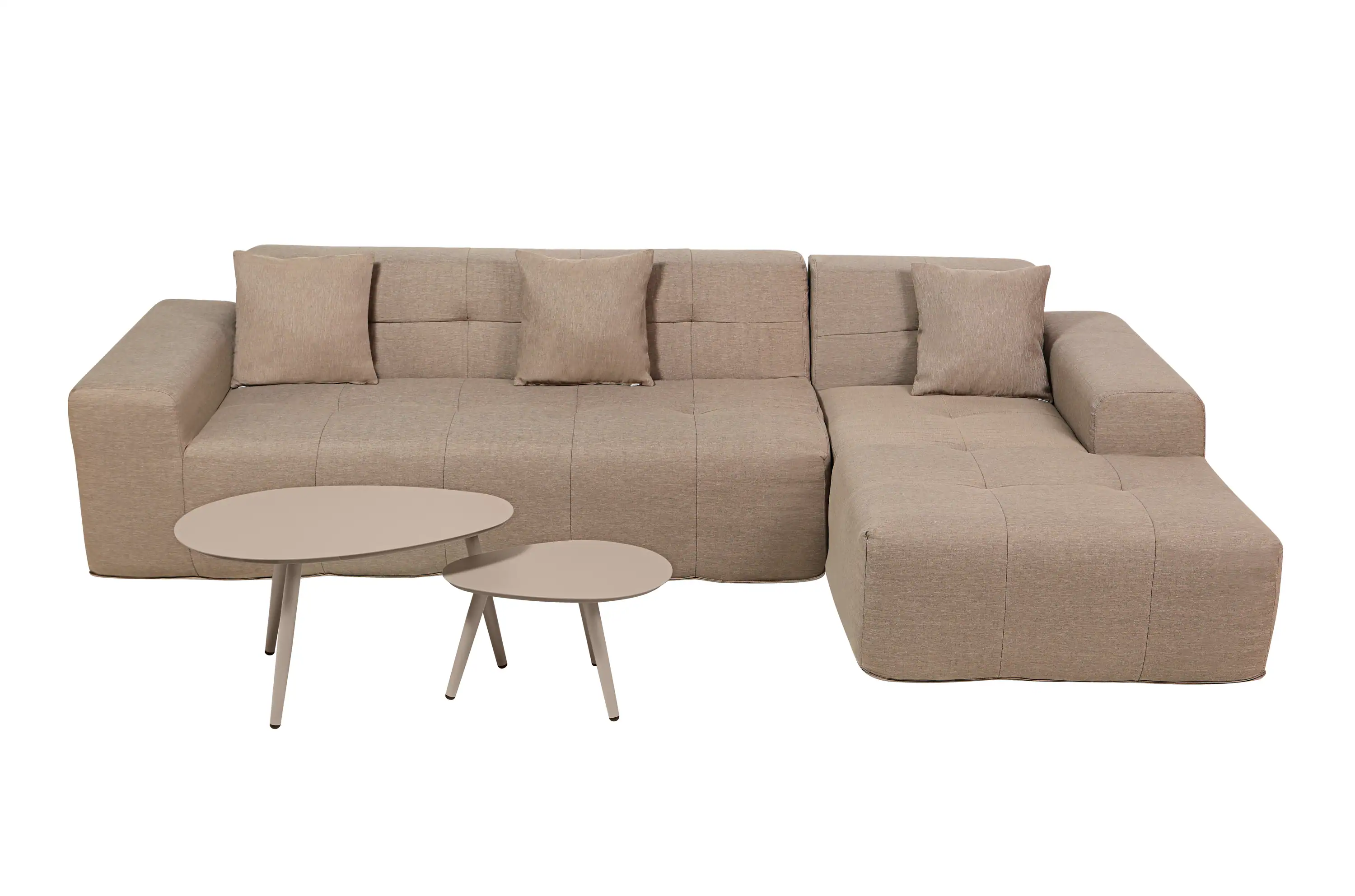 Deko Living 4 Piece Brown Outdoor Compressed Foam Sectional Sofa Lounger and Table Set (COP30118) - Image 2